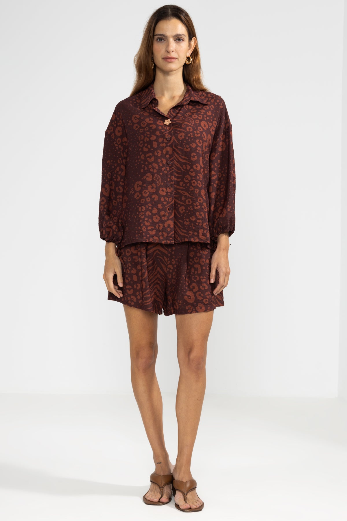 Flo Shorts in Feline Chocolate