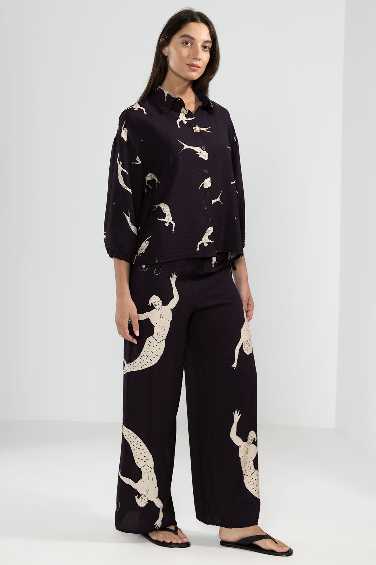 Michu Pants in Mermaid Black