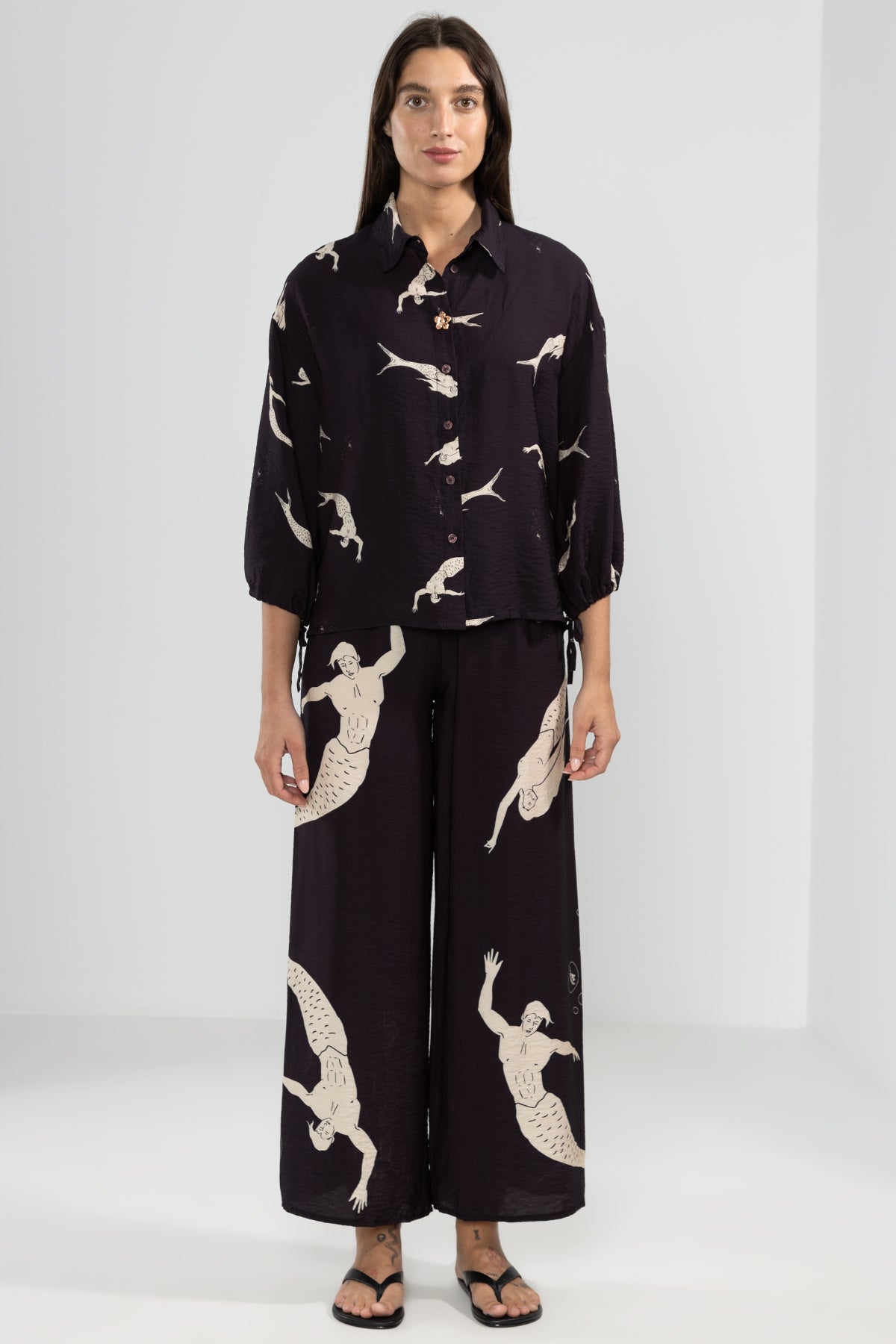 Michu Pants in Mermaid Black