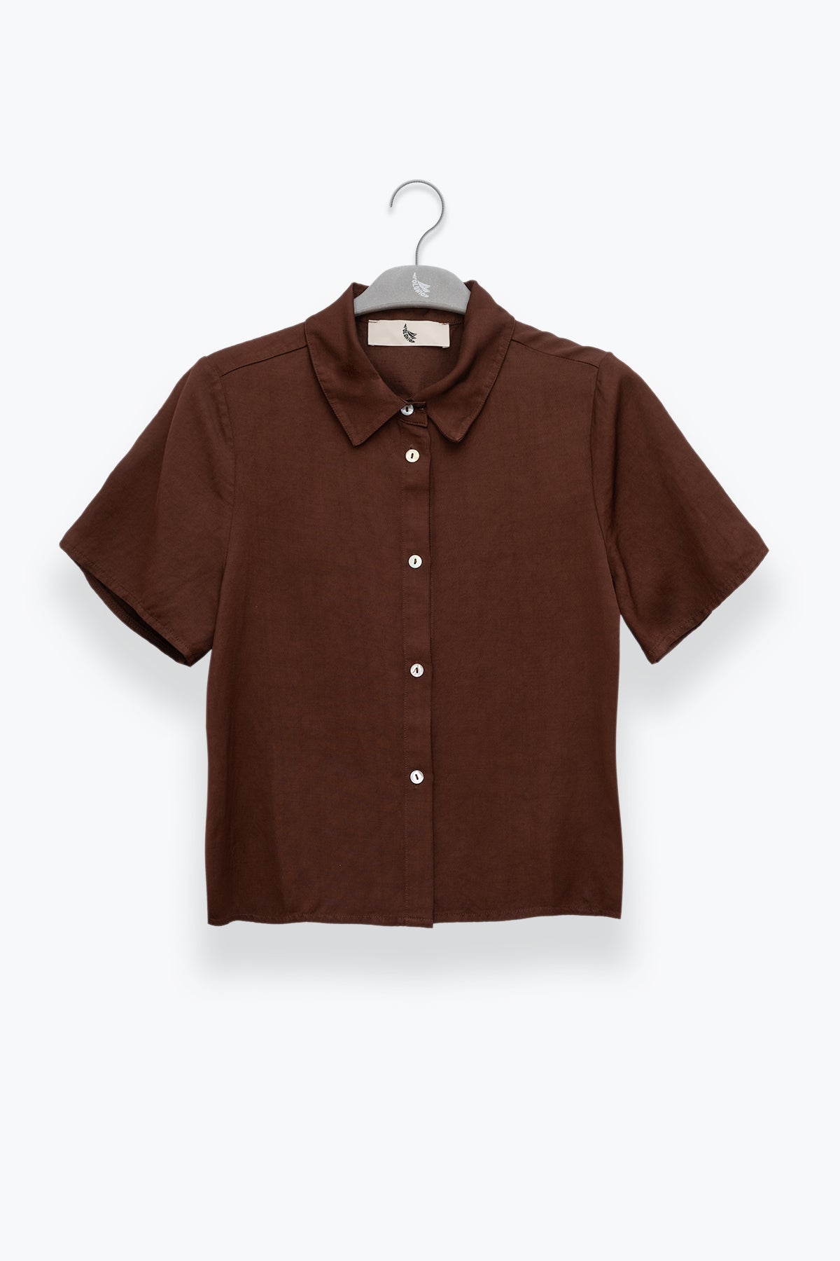 Camicia a Maniche Corte Cioccolato