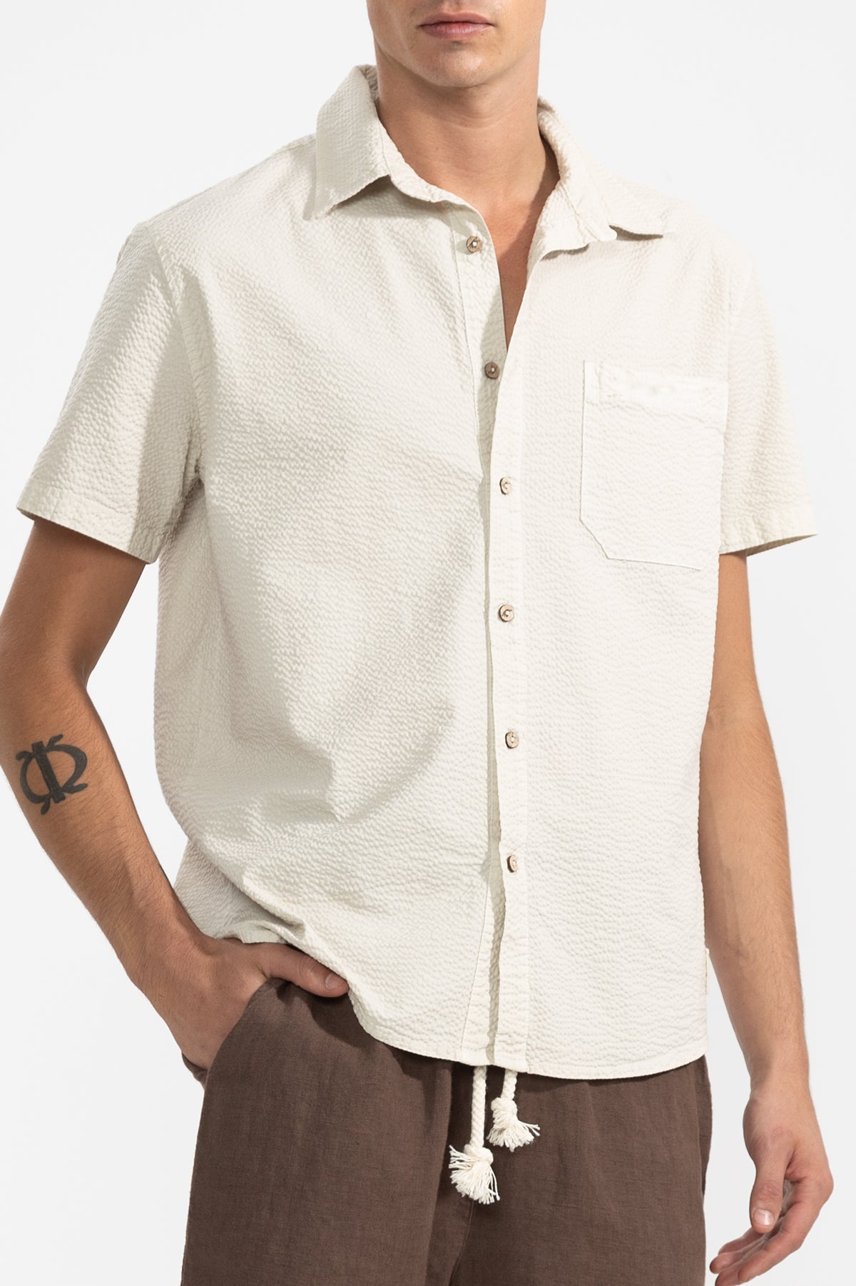 Chemise manches courtes Fede Oyster