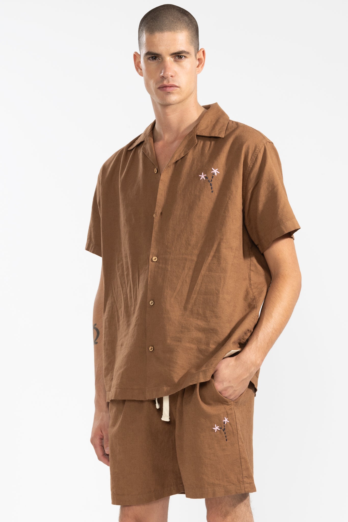 Chemise Camper Boxy Florale Camel