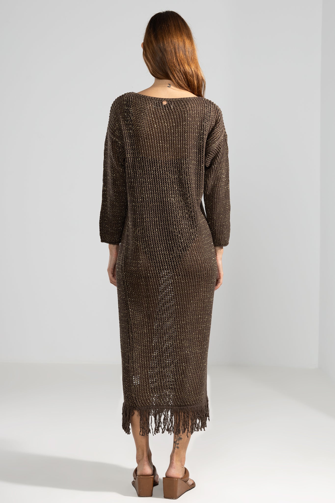 Fransen Kleid in Schoko