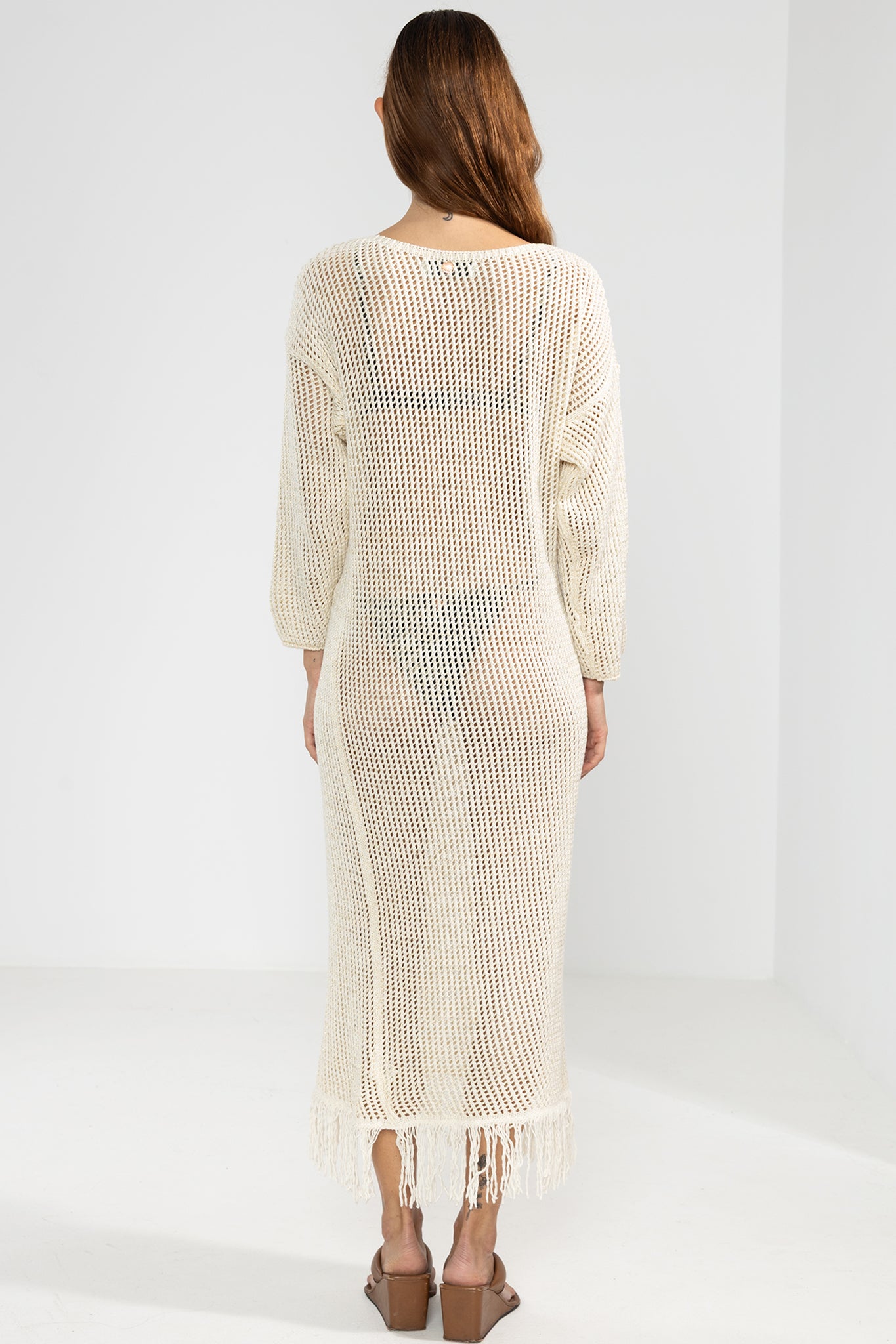 Fringes Dress in Cream