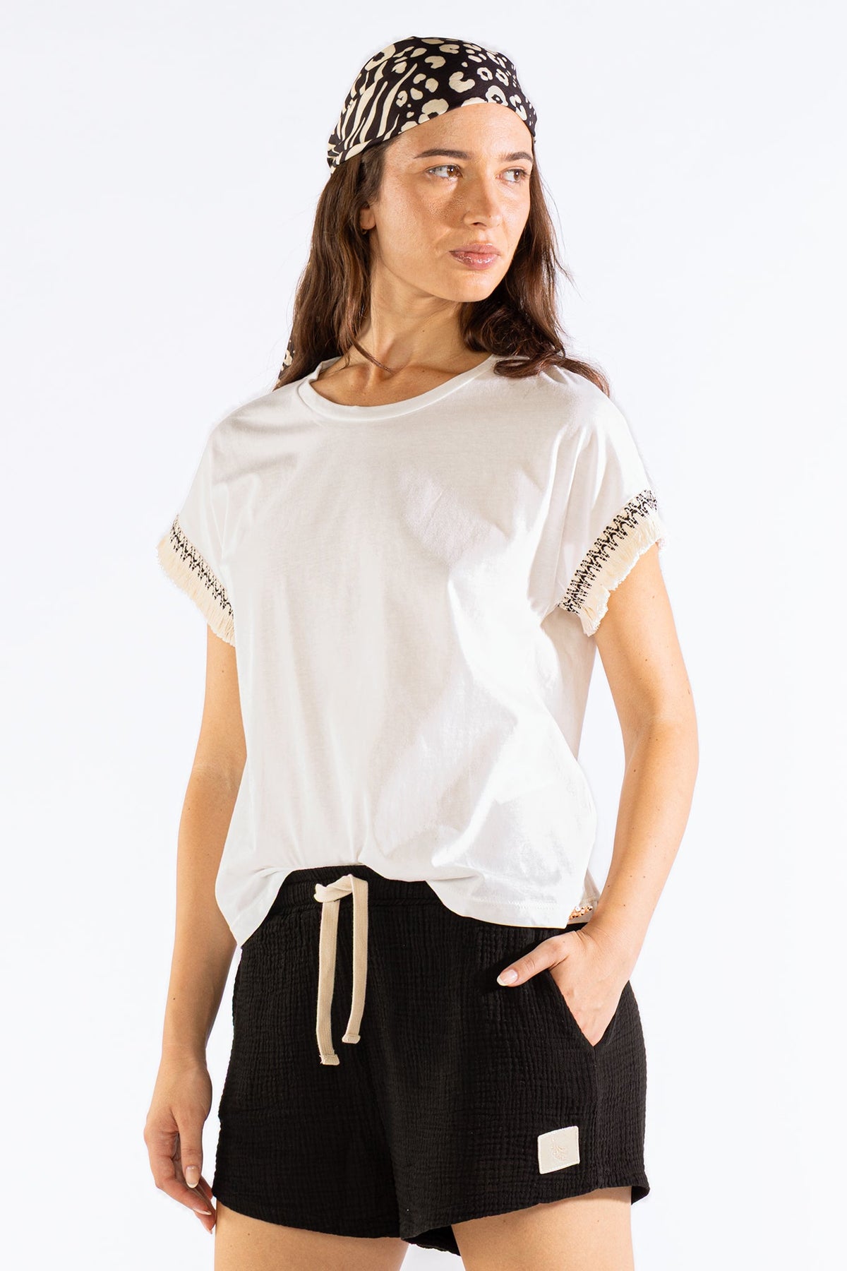 Fringes Tee in Cream