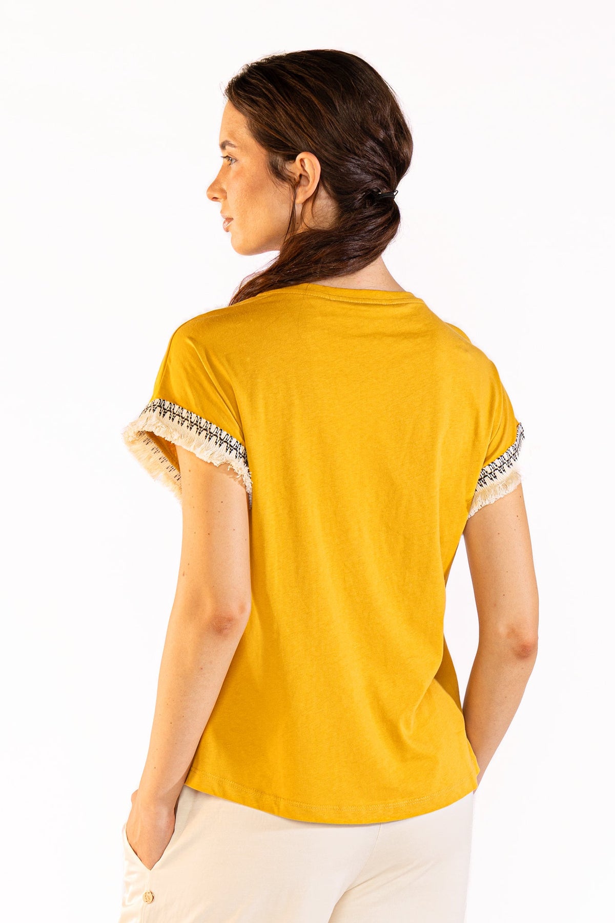 Fringes Tee en Camel