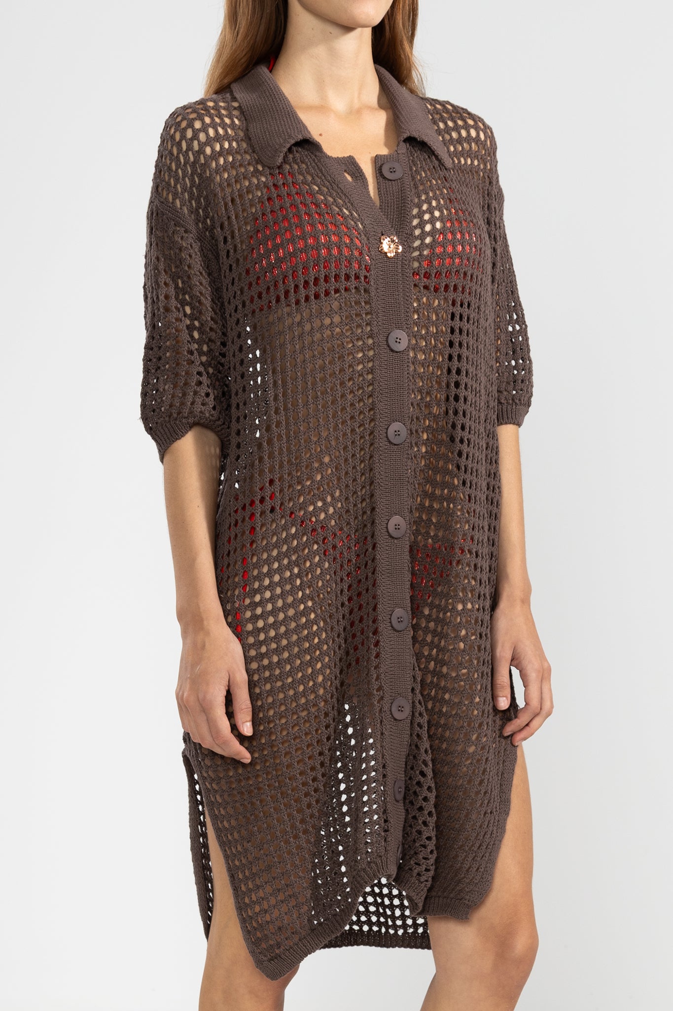 Langes Strickhemd Choco