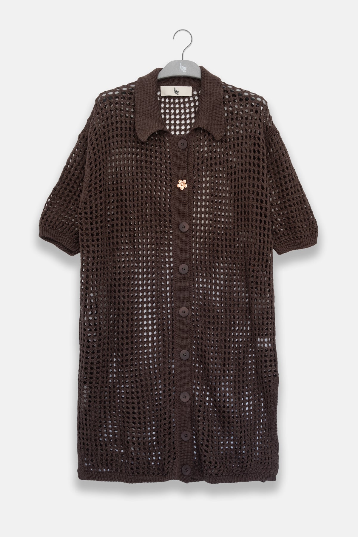 Long Knit Shirt in Choco