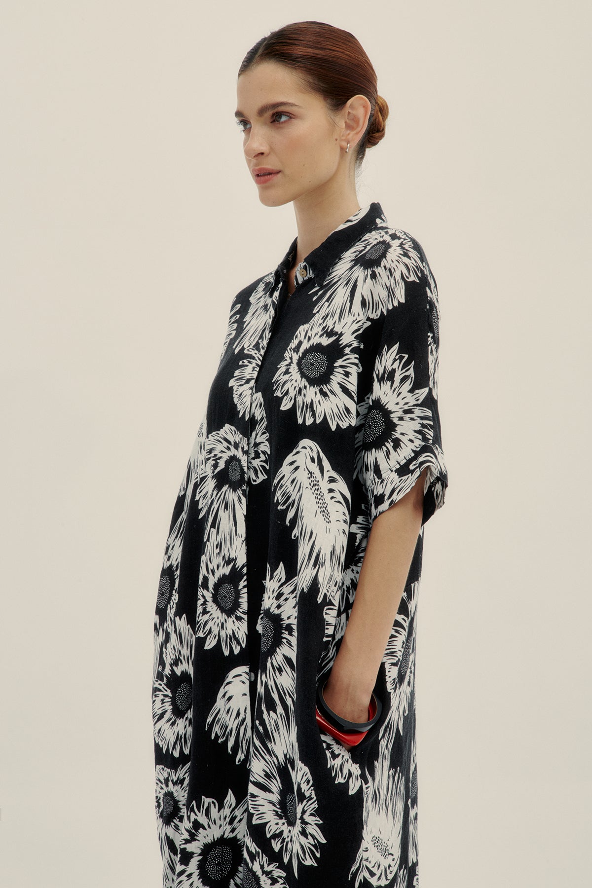 Vestido Lino Marie Jelly Black - Polonio