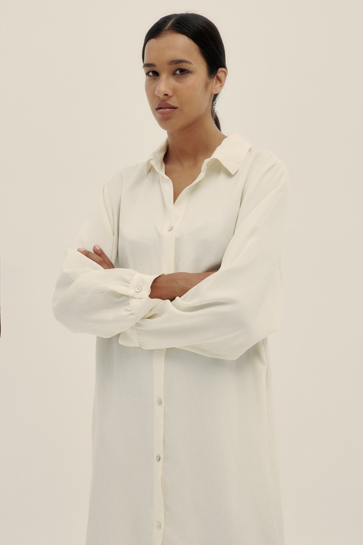 Camisa Manga Larga Crema - Polonio