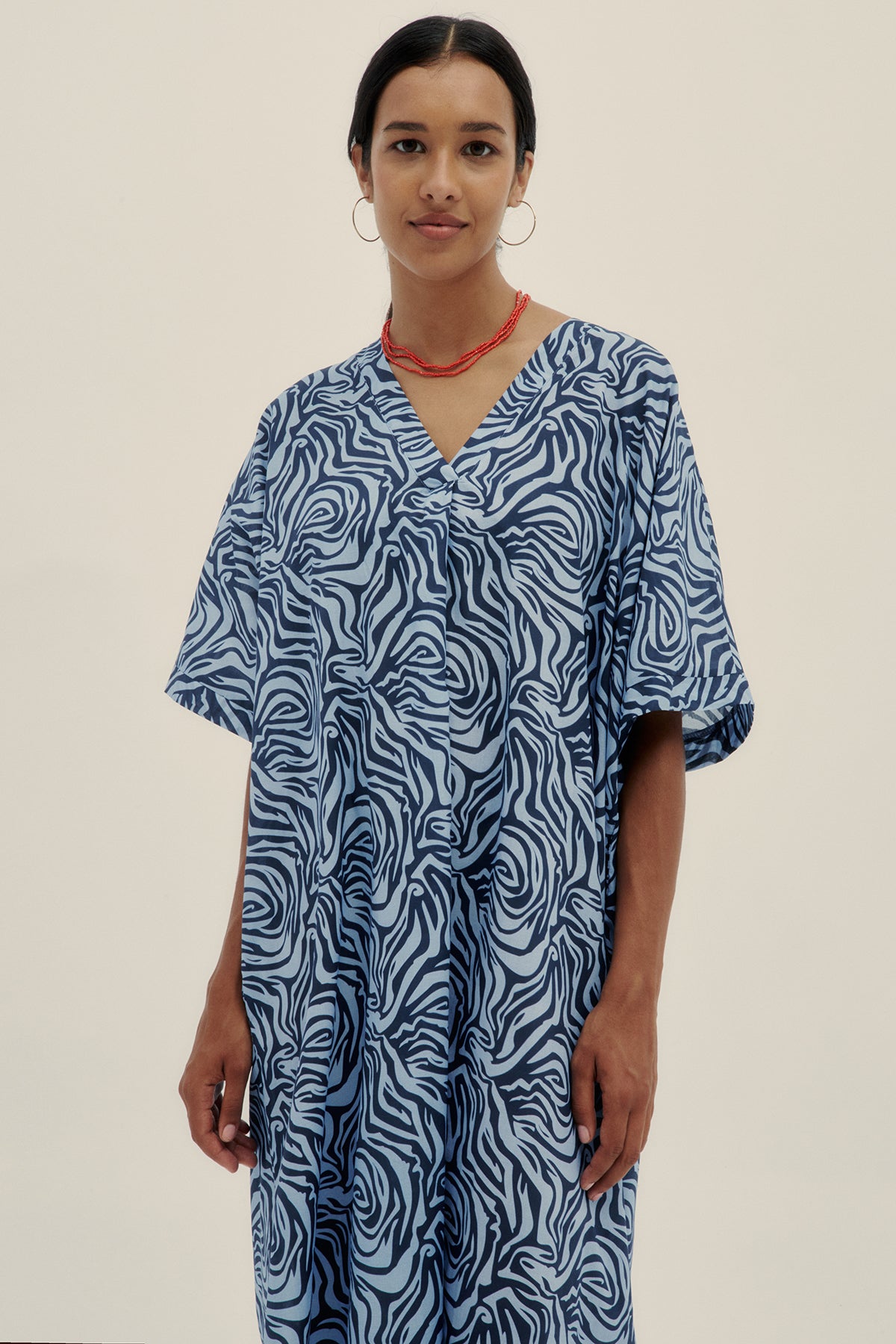 Kaftan Pao Zebra Azul - Polonio