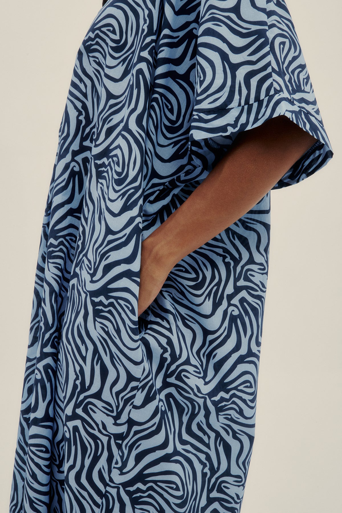 Kaftan Pao Zebra Azul - Polonio