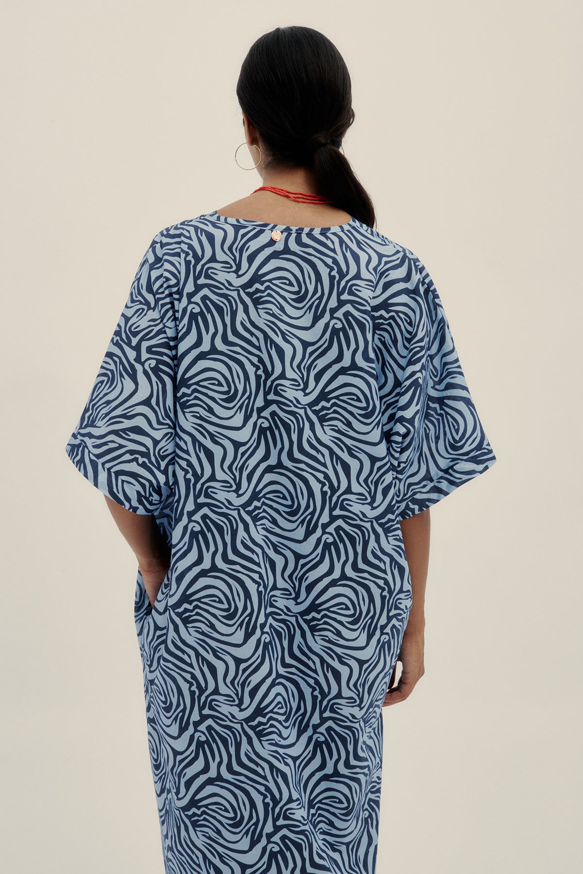 Kaftan Pao Zebra Azul - Polonio