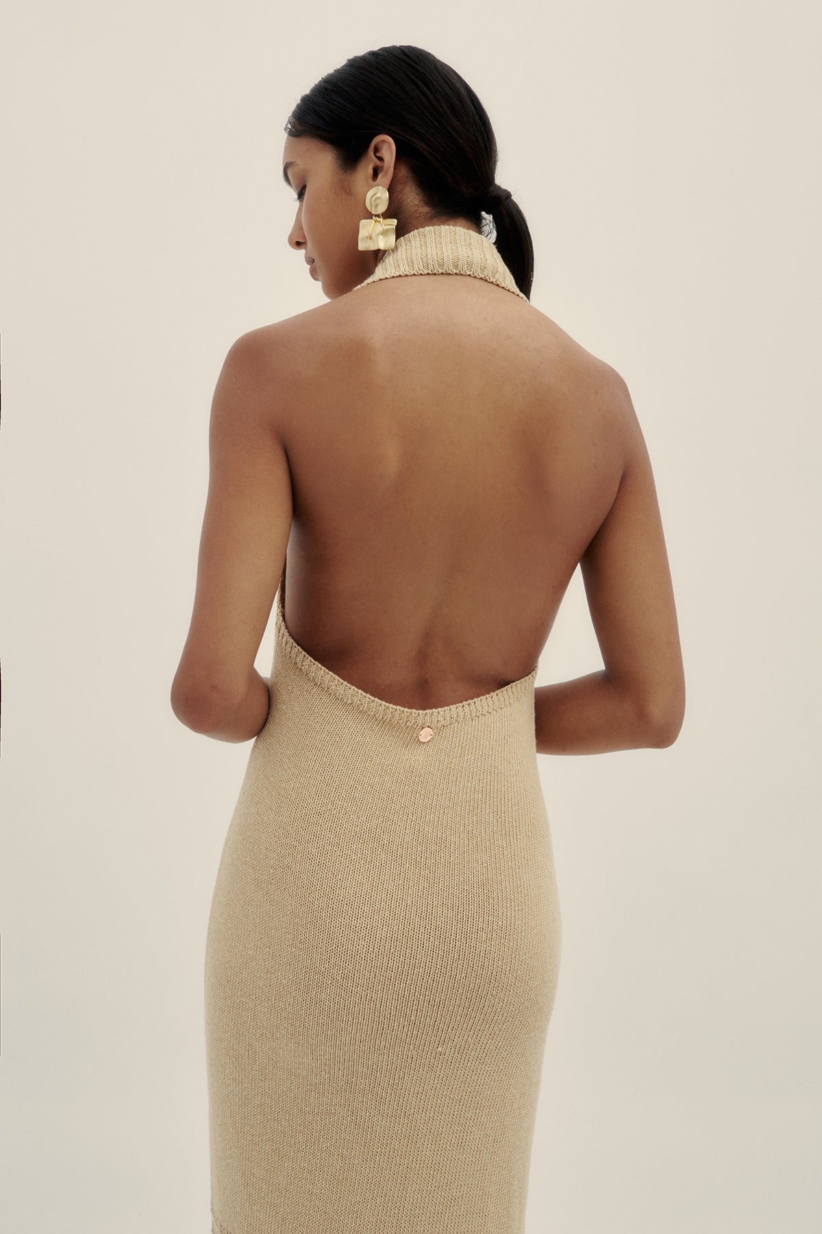 Vestido Tejido Halter Safari - Polonio