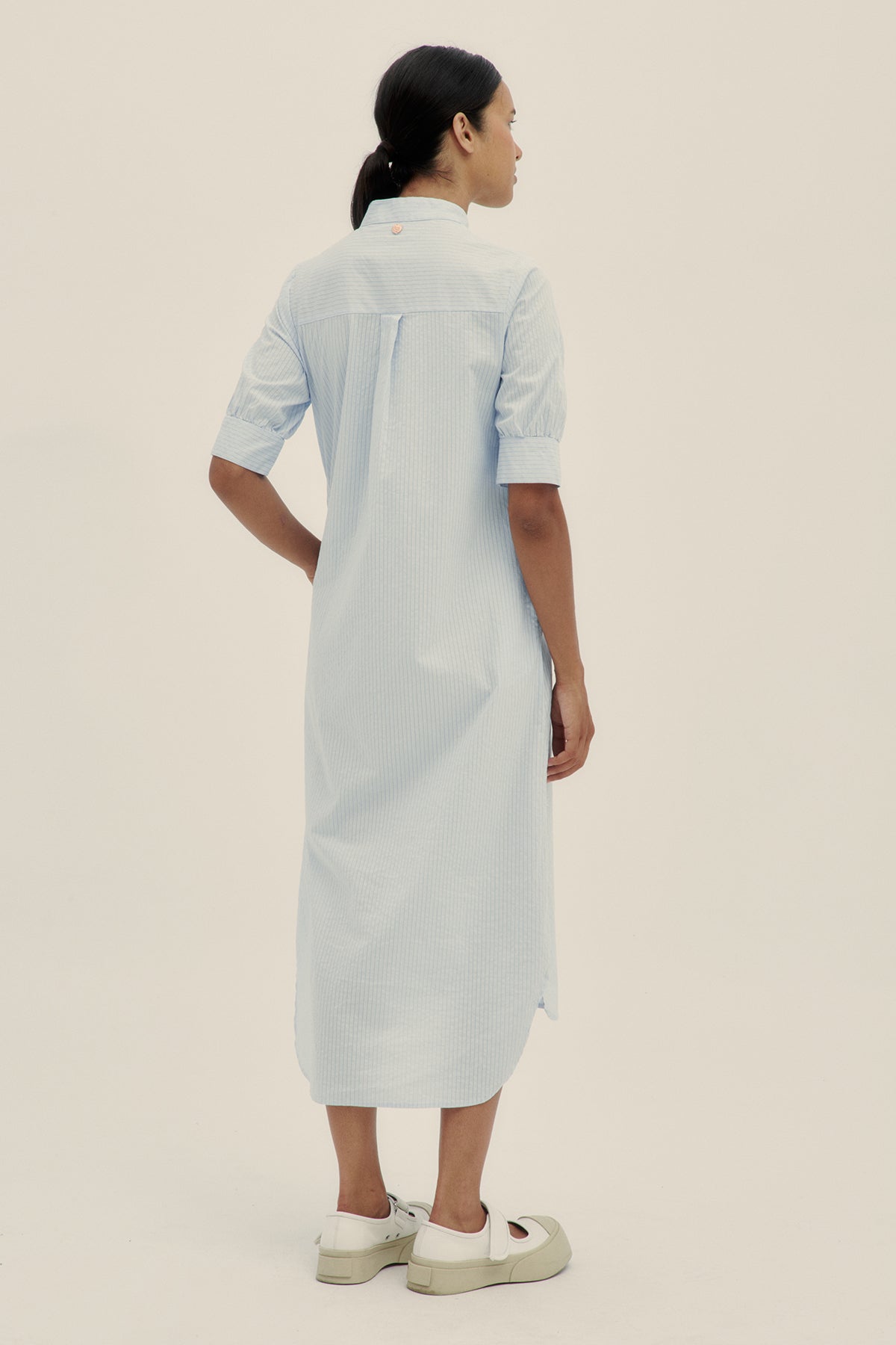 Cotton Poplin Mica Tunic Dress Sky Blue