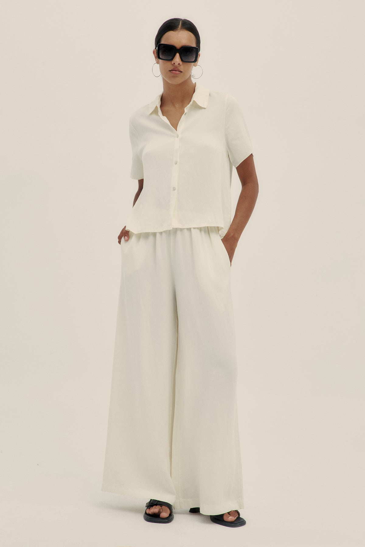 Camisa Manga Corta Crema - Polonio