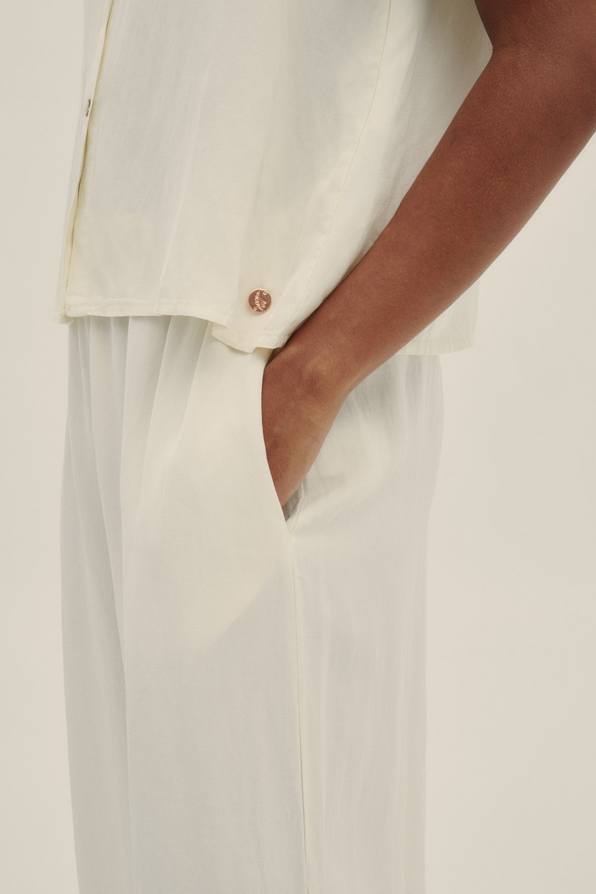 Camisa Manga Corta Crema - Polonio