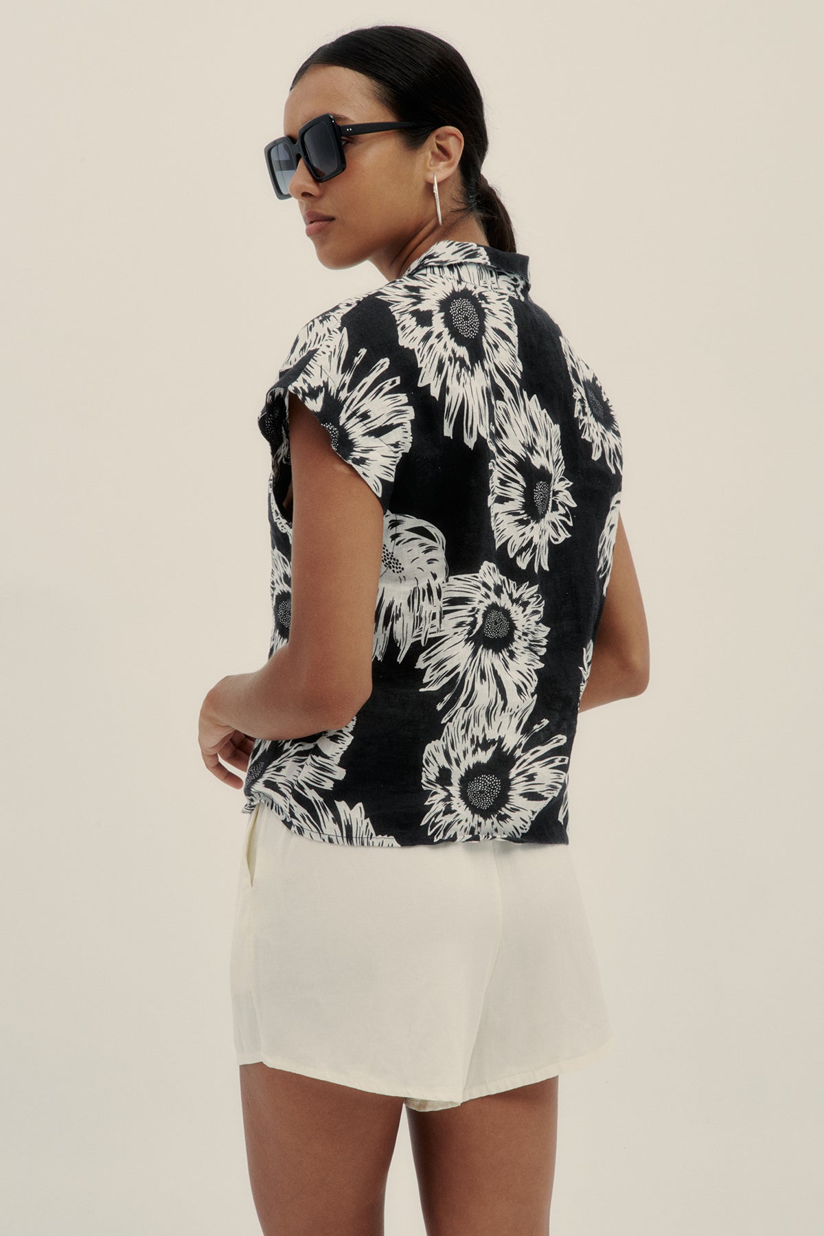 Camisa Corta Lino Marie Jelly Black - Polonio