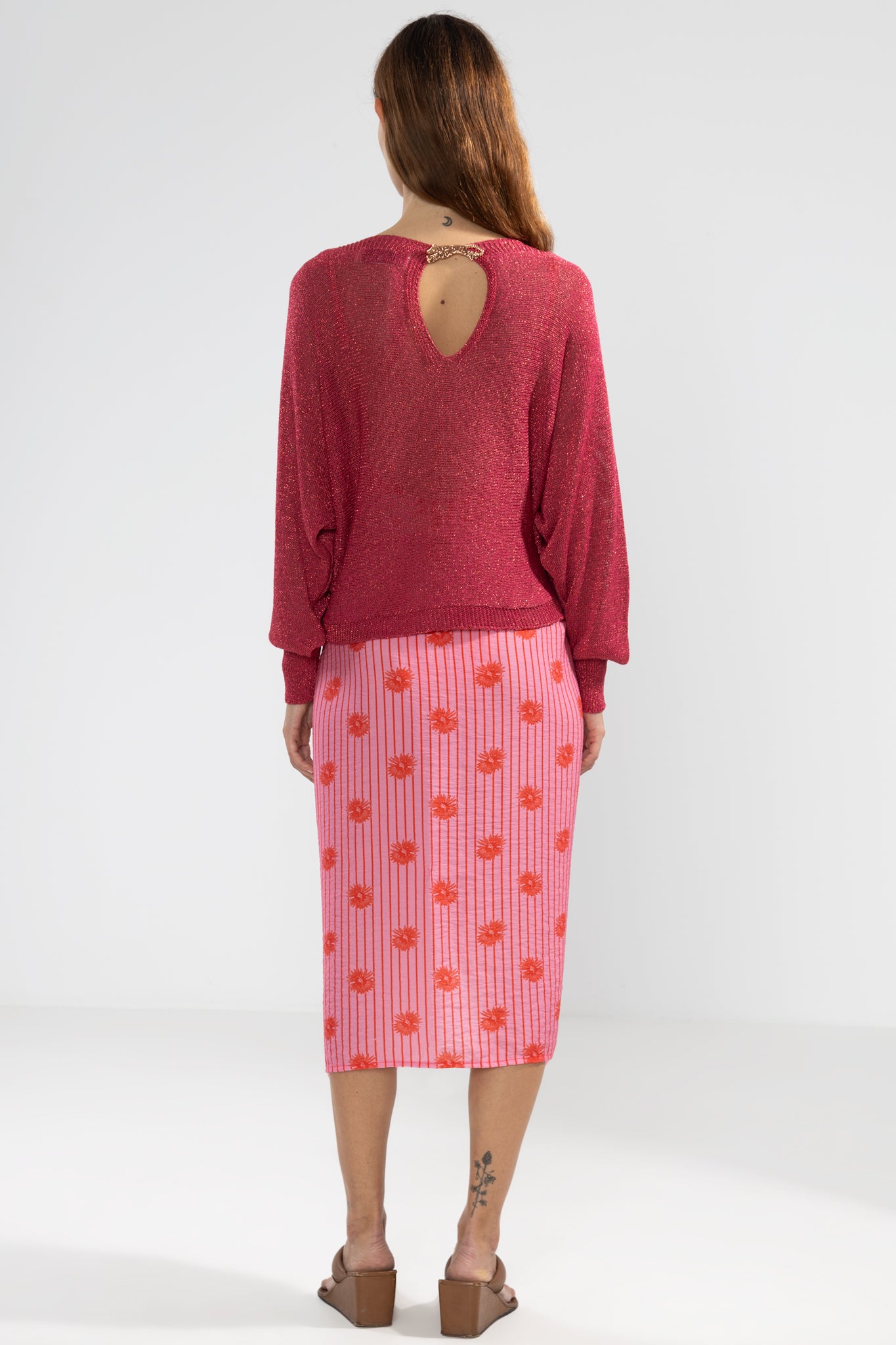 Lu Tiger Lurex Sweater in Fuchsia