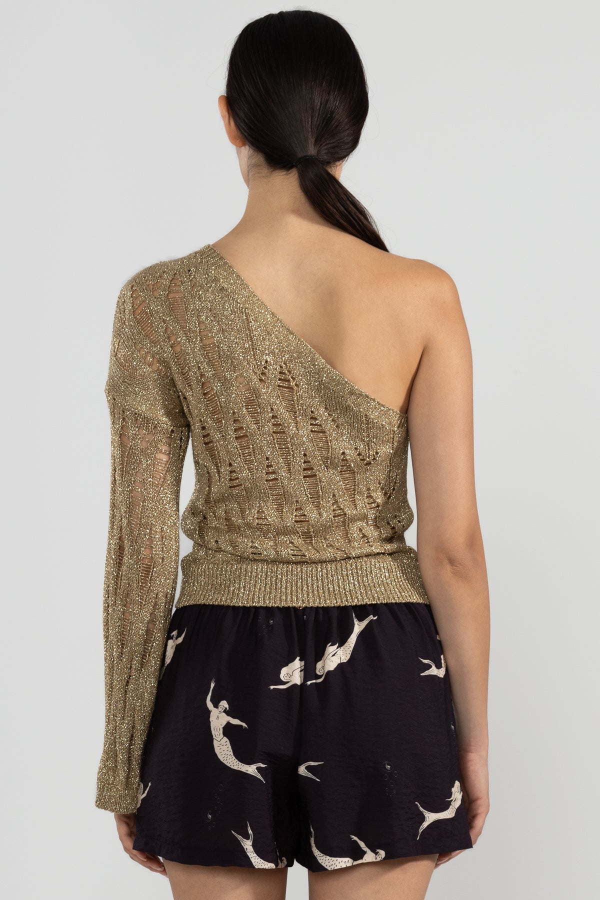 Lara Gestricktes Top in Gold