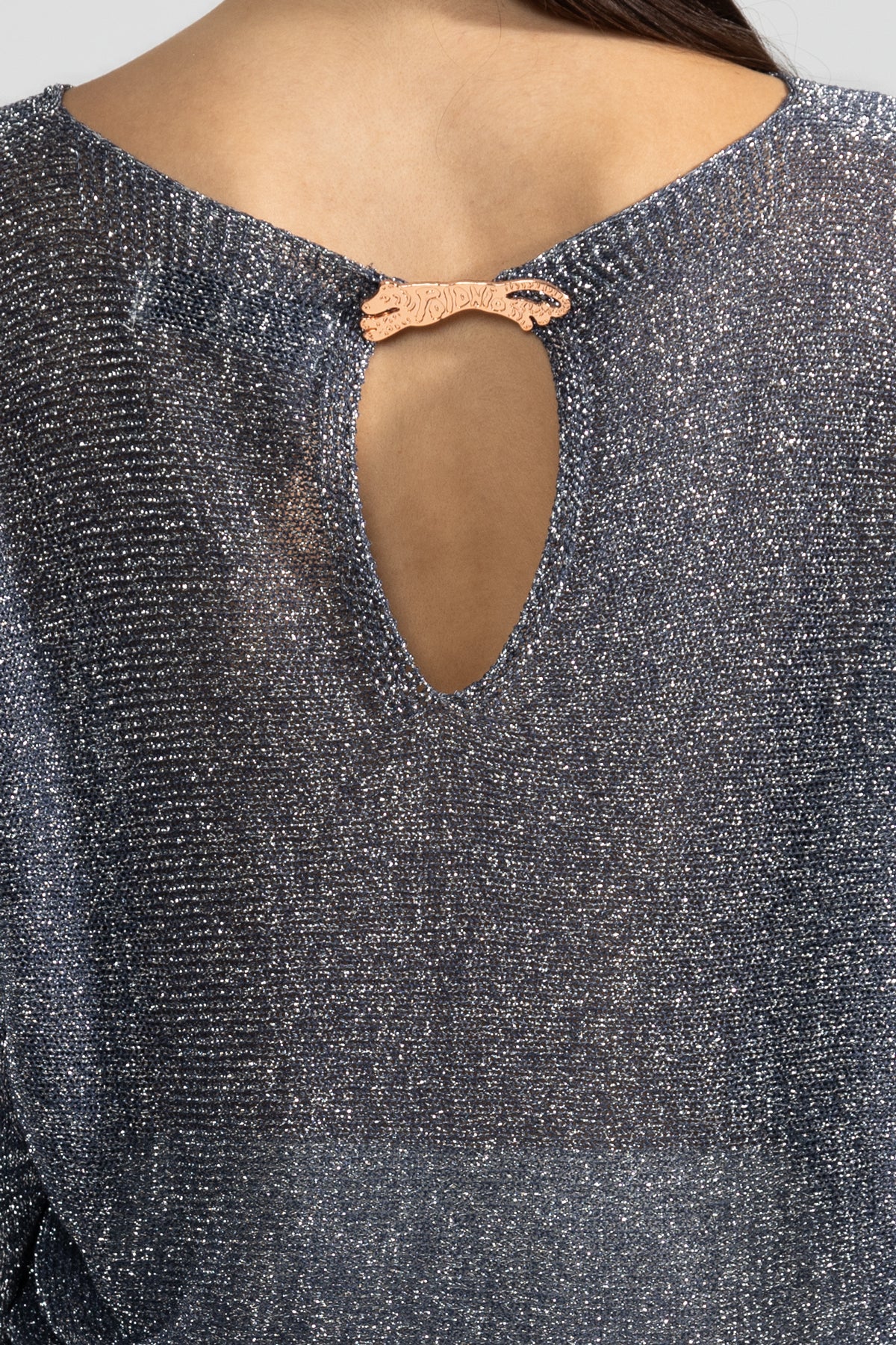 Lu Ring Lurex Sweater in Denim