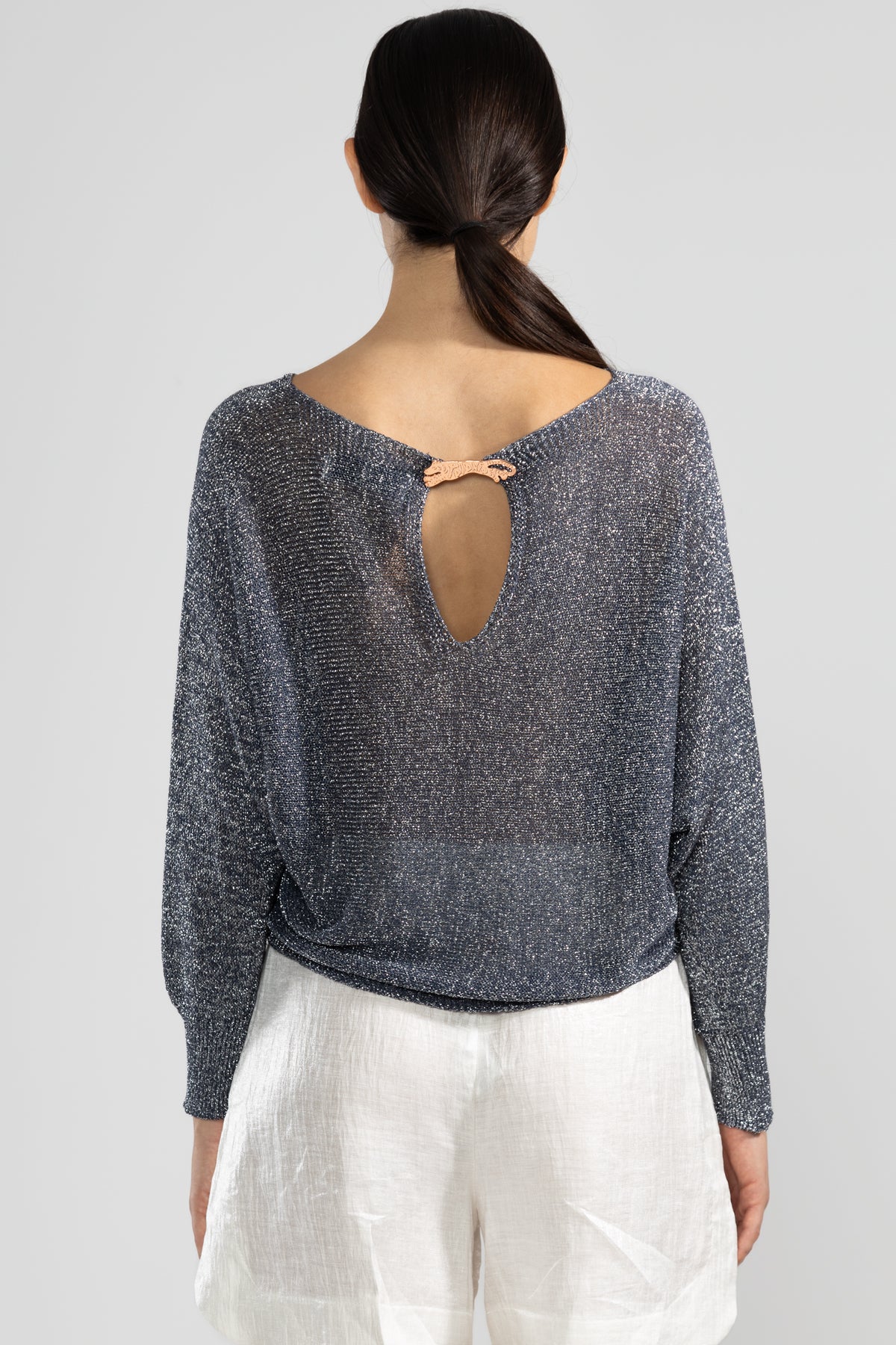 Lu Ring Lurex Sweater in Denim