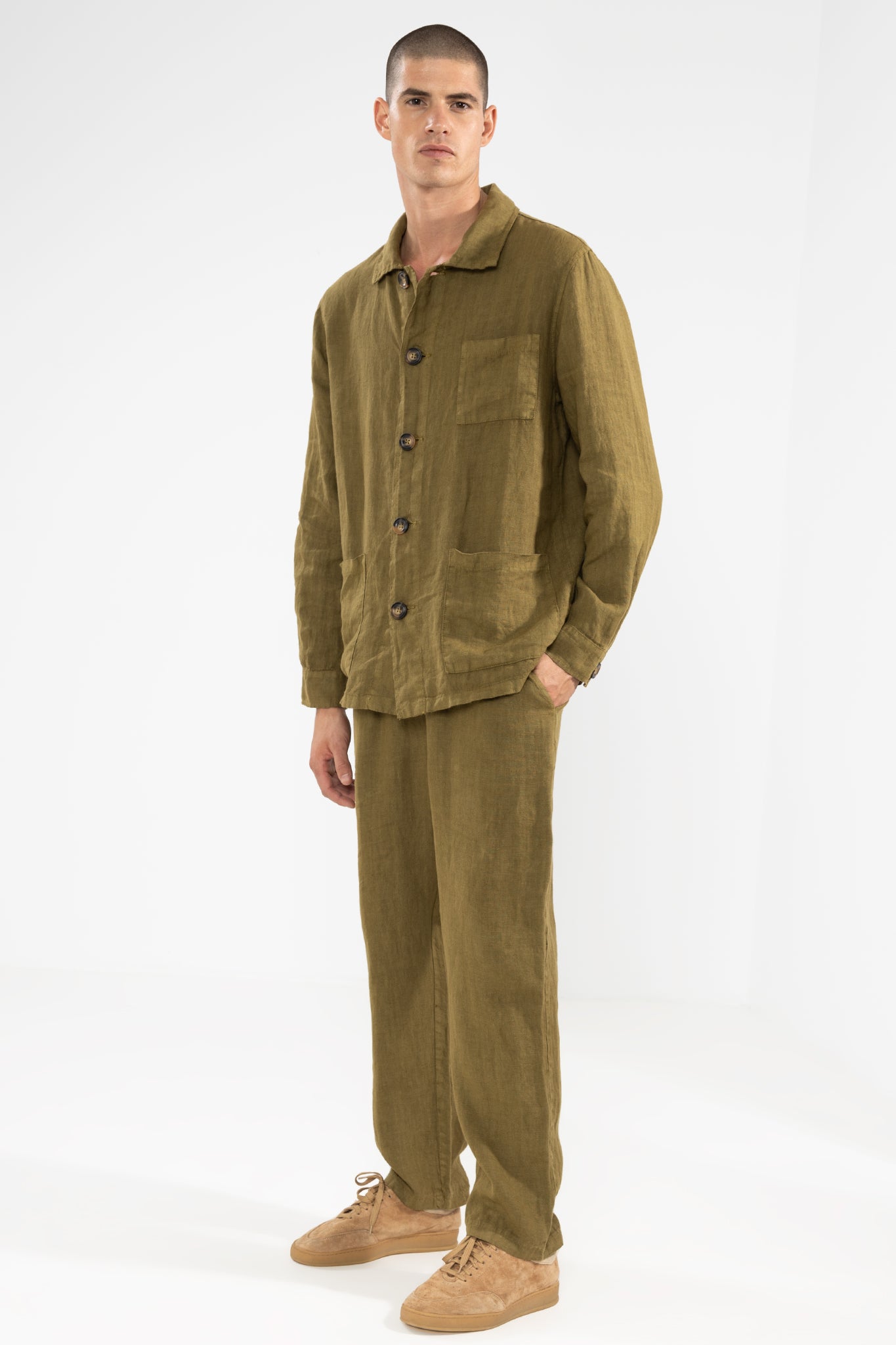 Veste en Lin Premium Olive