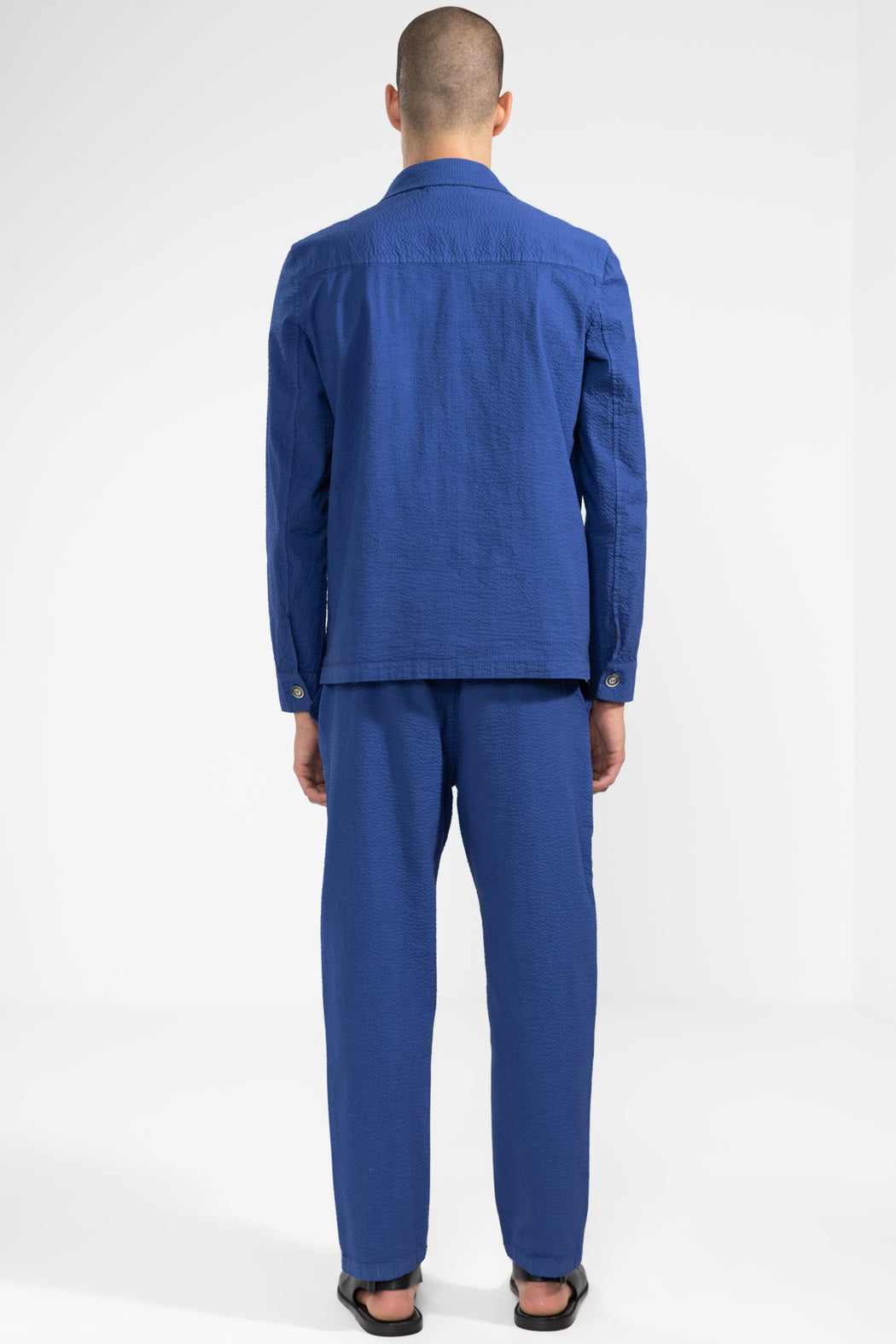 Veste en seersucker bleue