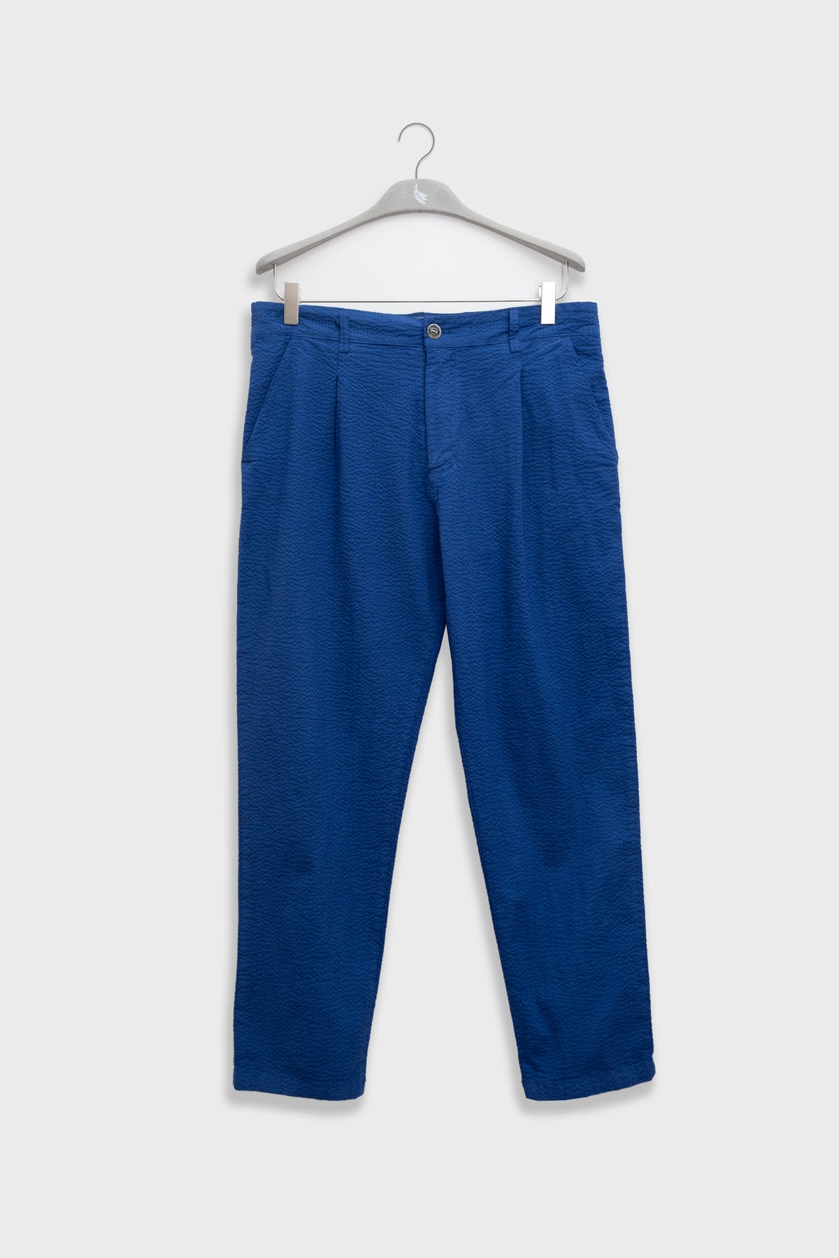 Pantalon Seersucker Bleu
