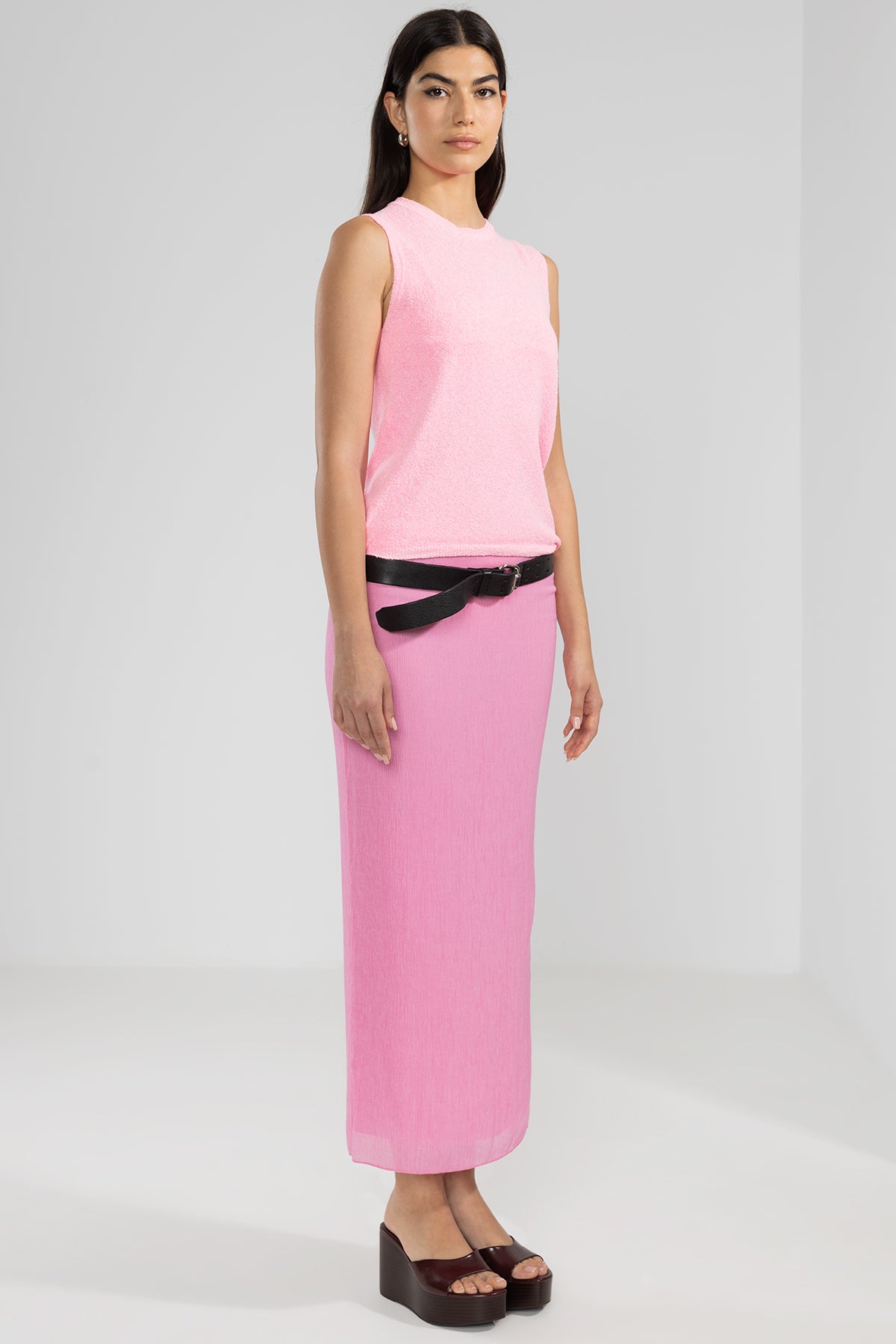 Top Lavorato a Maglia Tee in Rosa