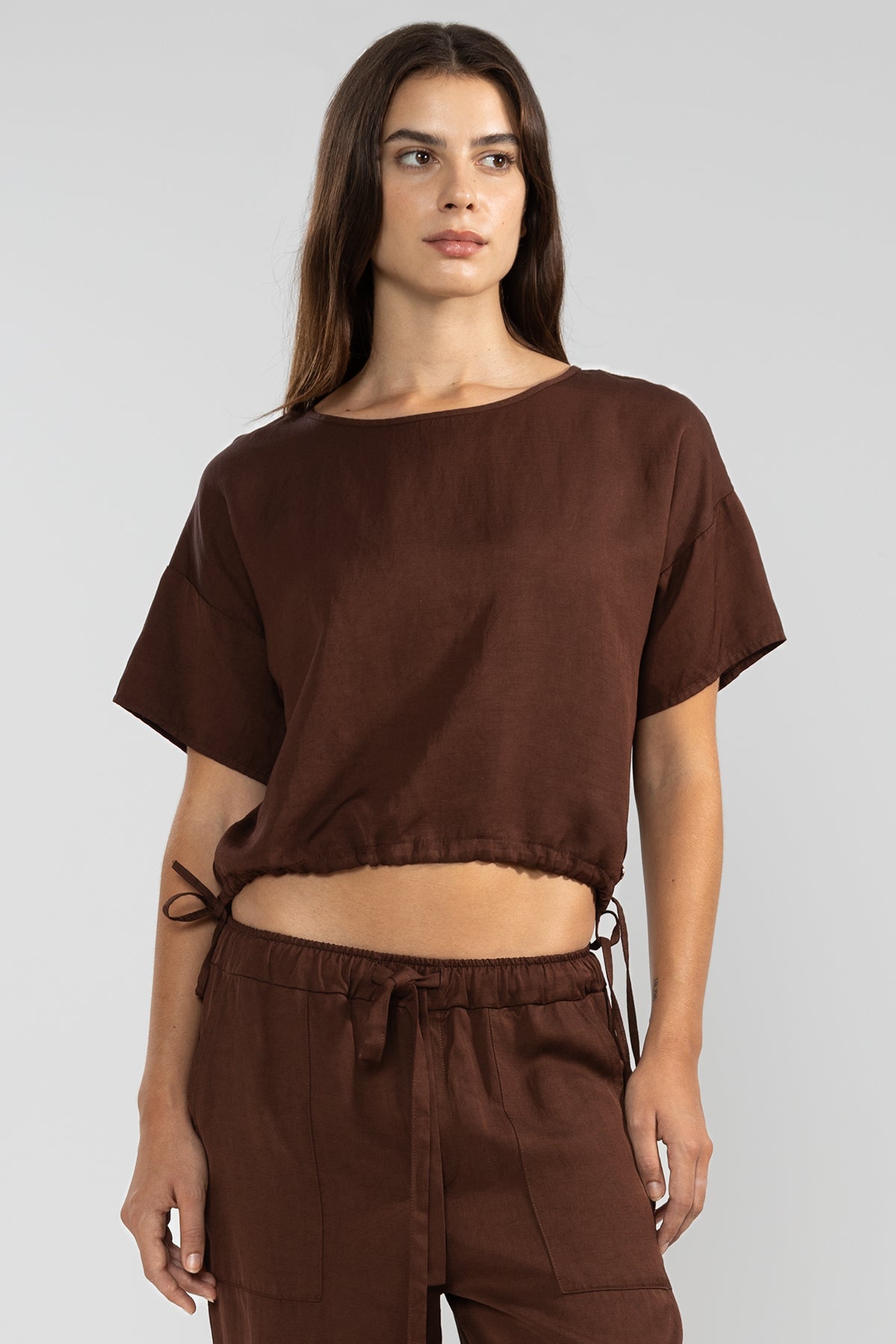 Short Sleeve Top in Choco