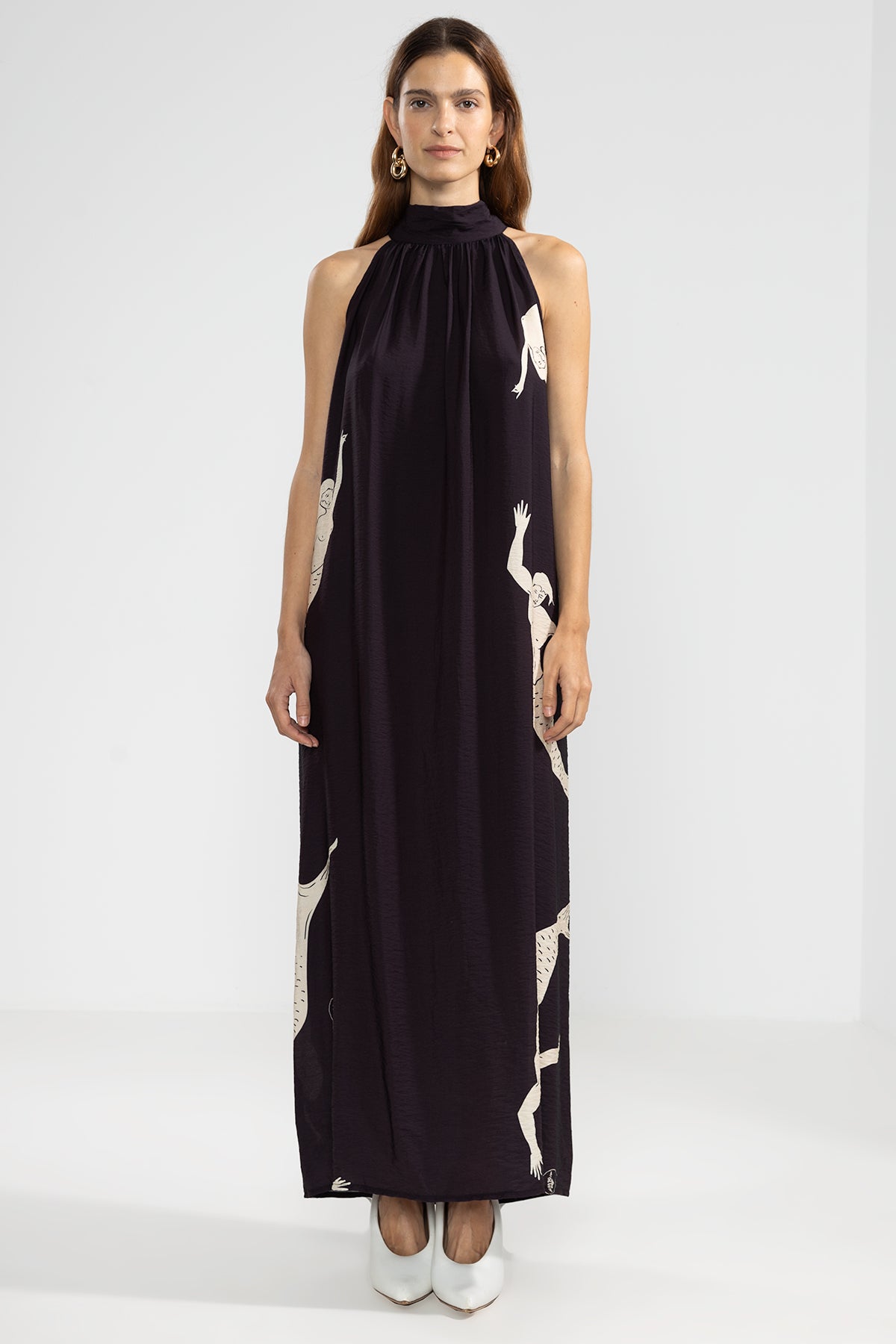 Michu Halter Dress in Mermaid Black