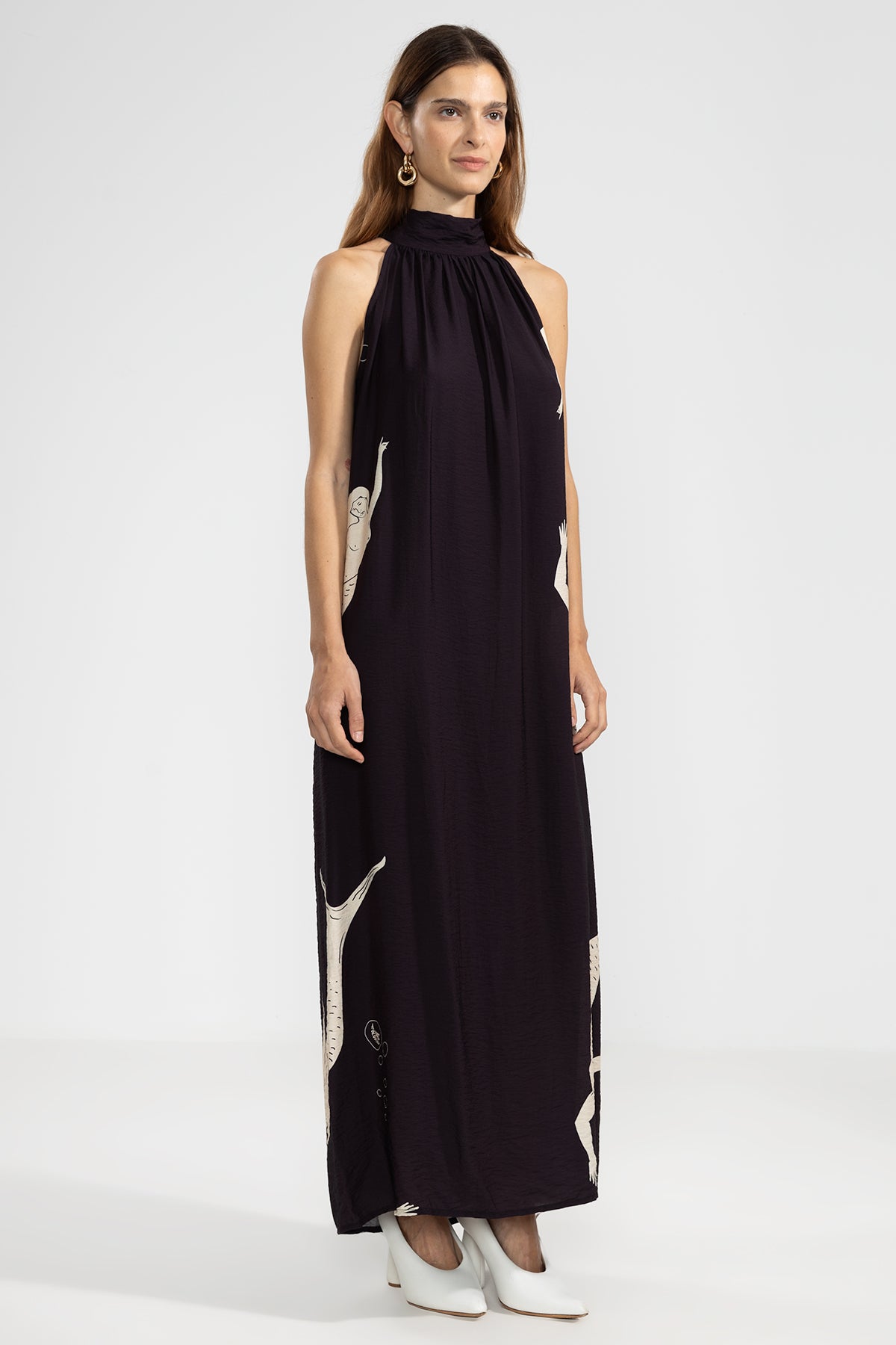 Michu Halter Dress in Mermaid Black