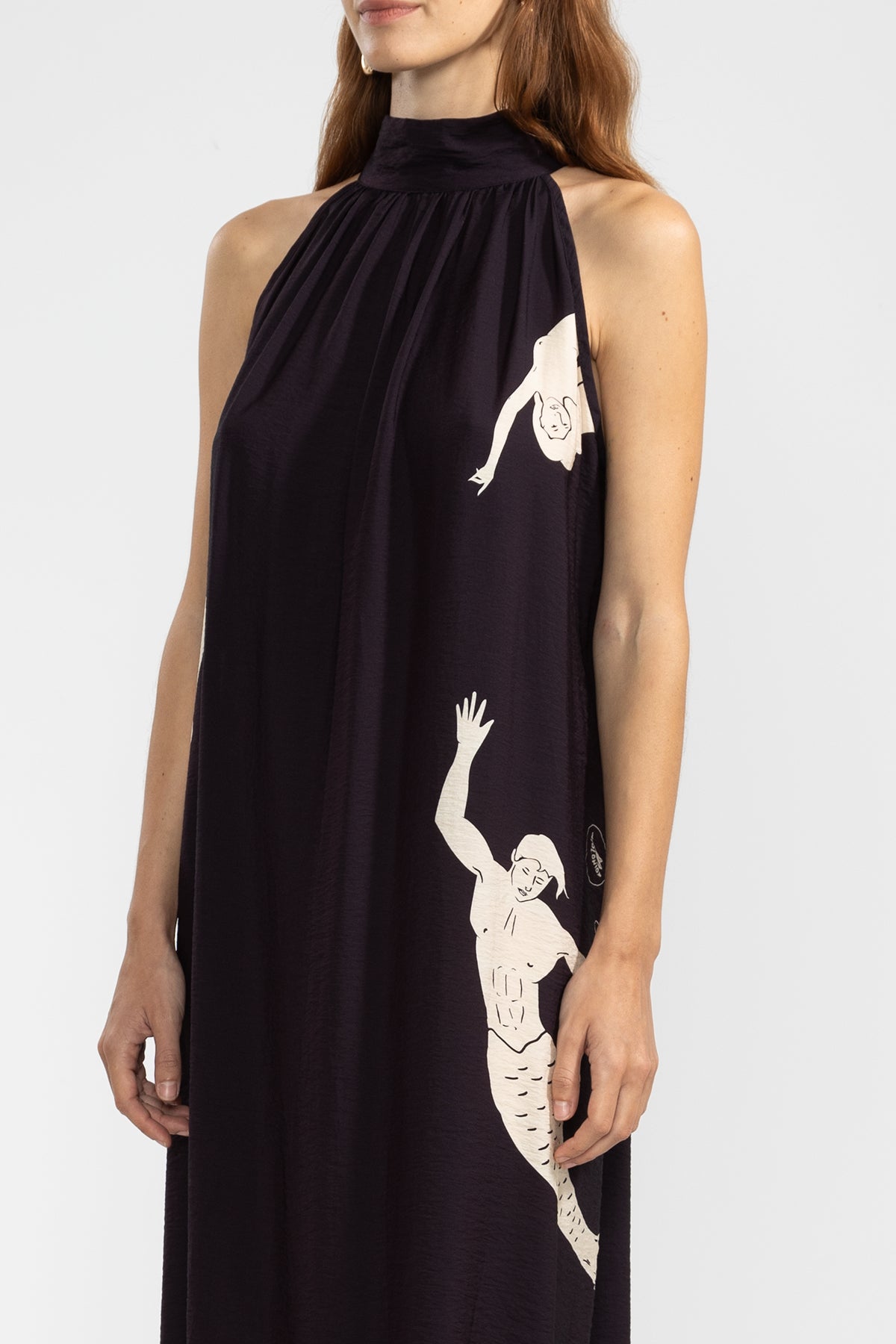 Michu Halter Dress in Mermaid Black