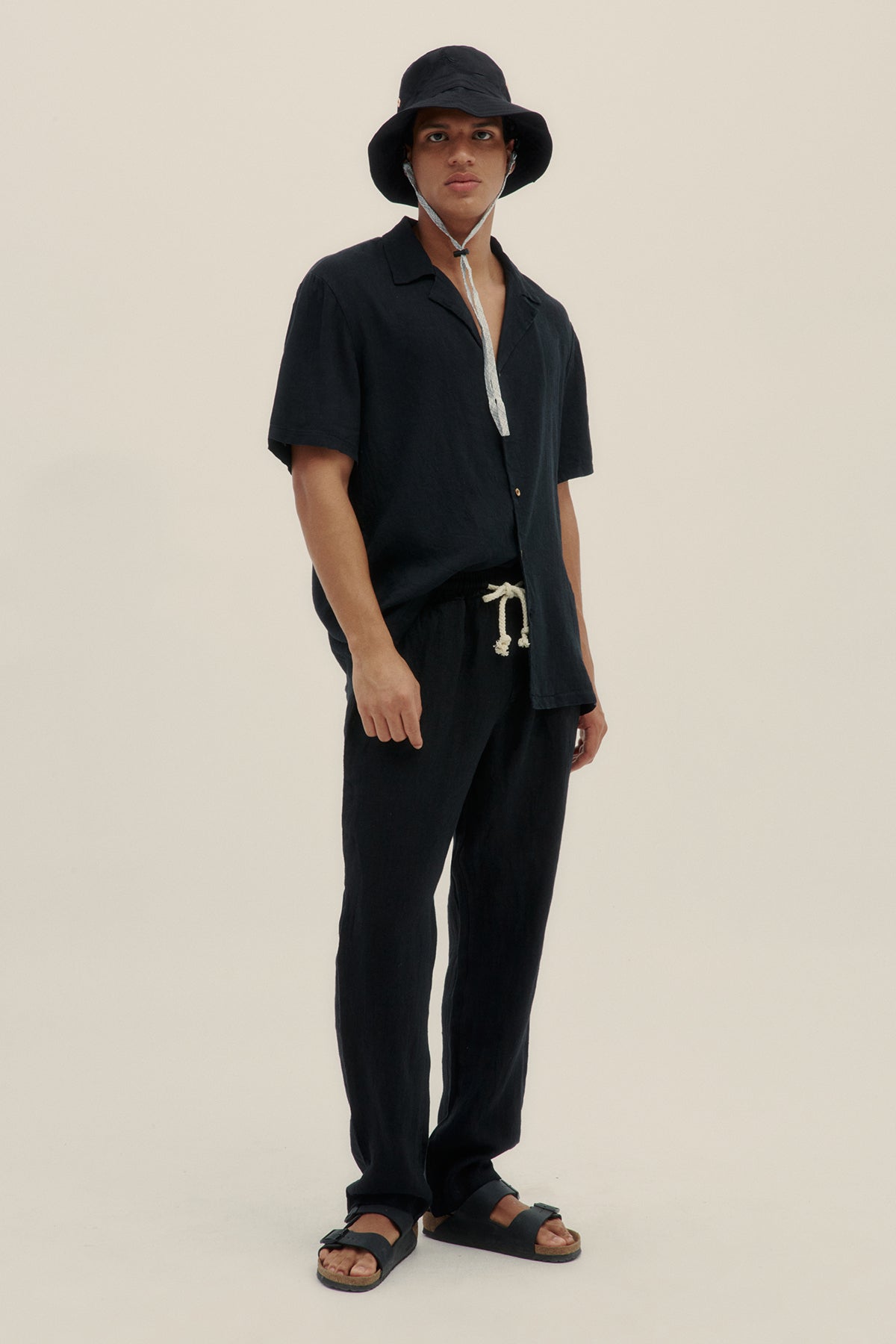 Black Premium Linen Pants - Polonio