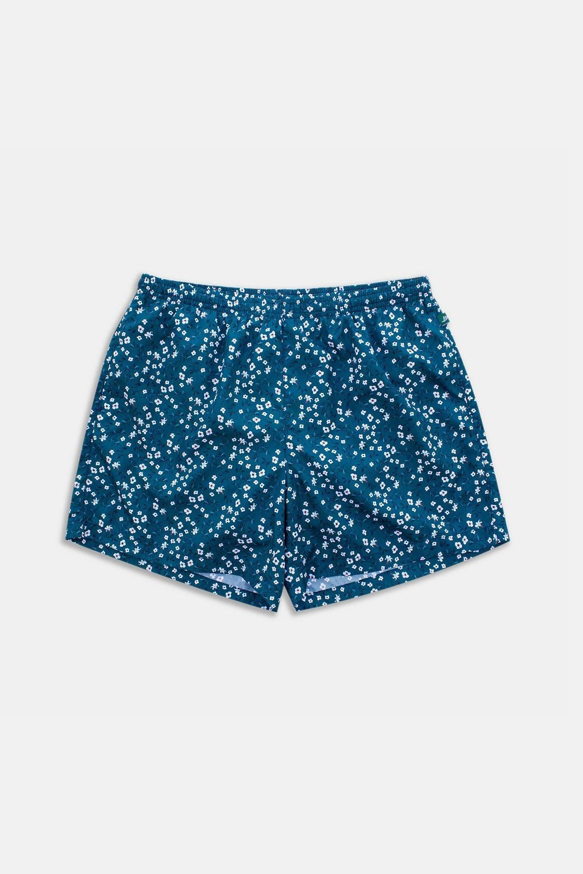 Blue Floral Runner Swim Trunks - Polonio