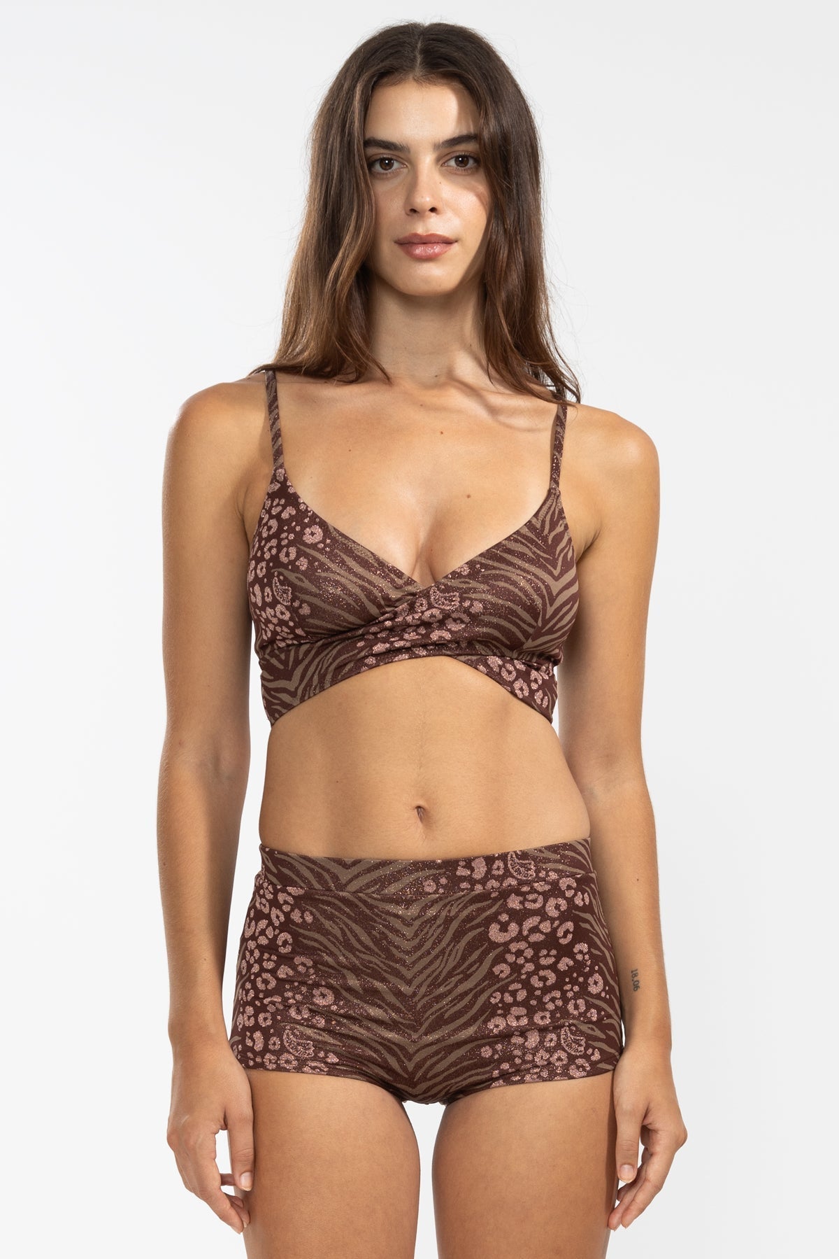 Slip Bikini Boyshort Feline Cioccolato