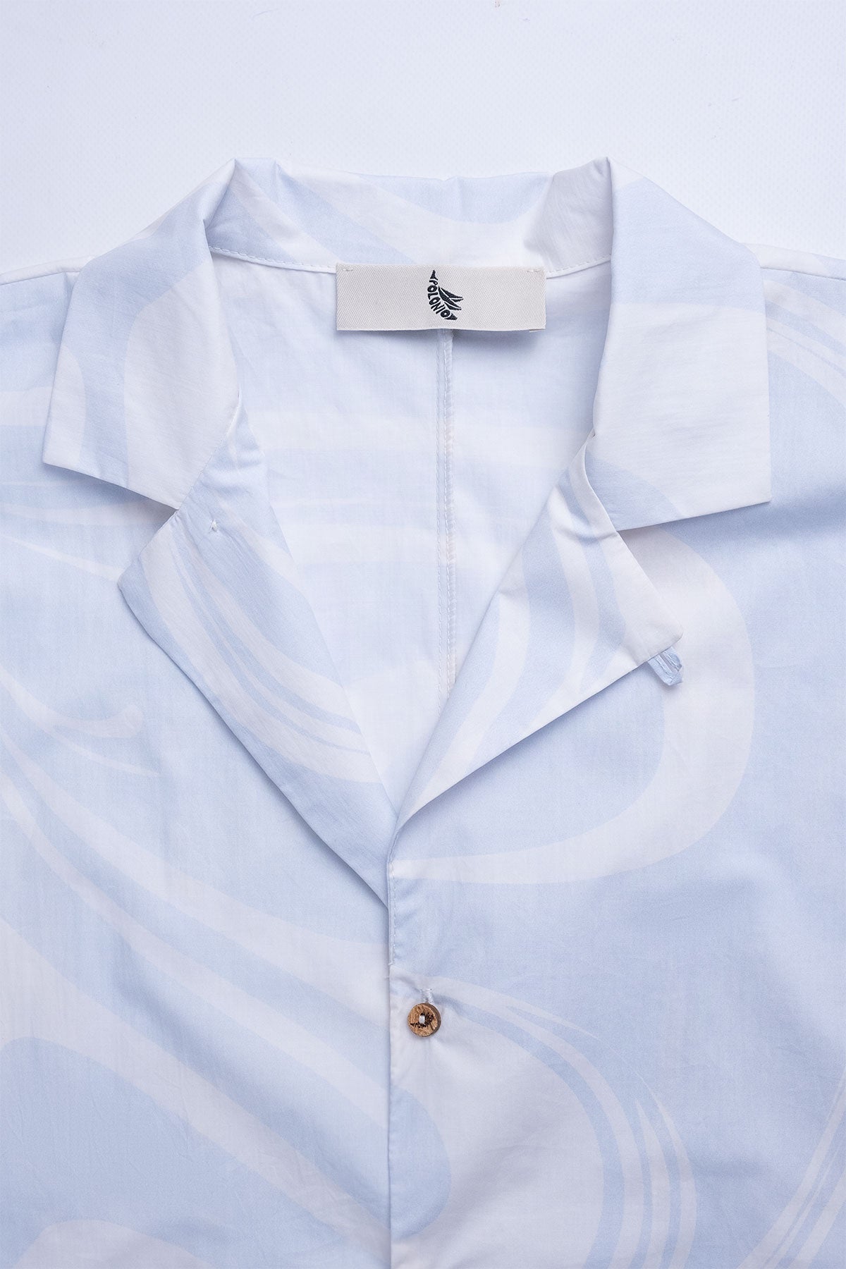 Camisa Convertible Collar Boxy Marble Sky - Polonio