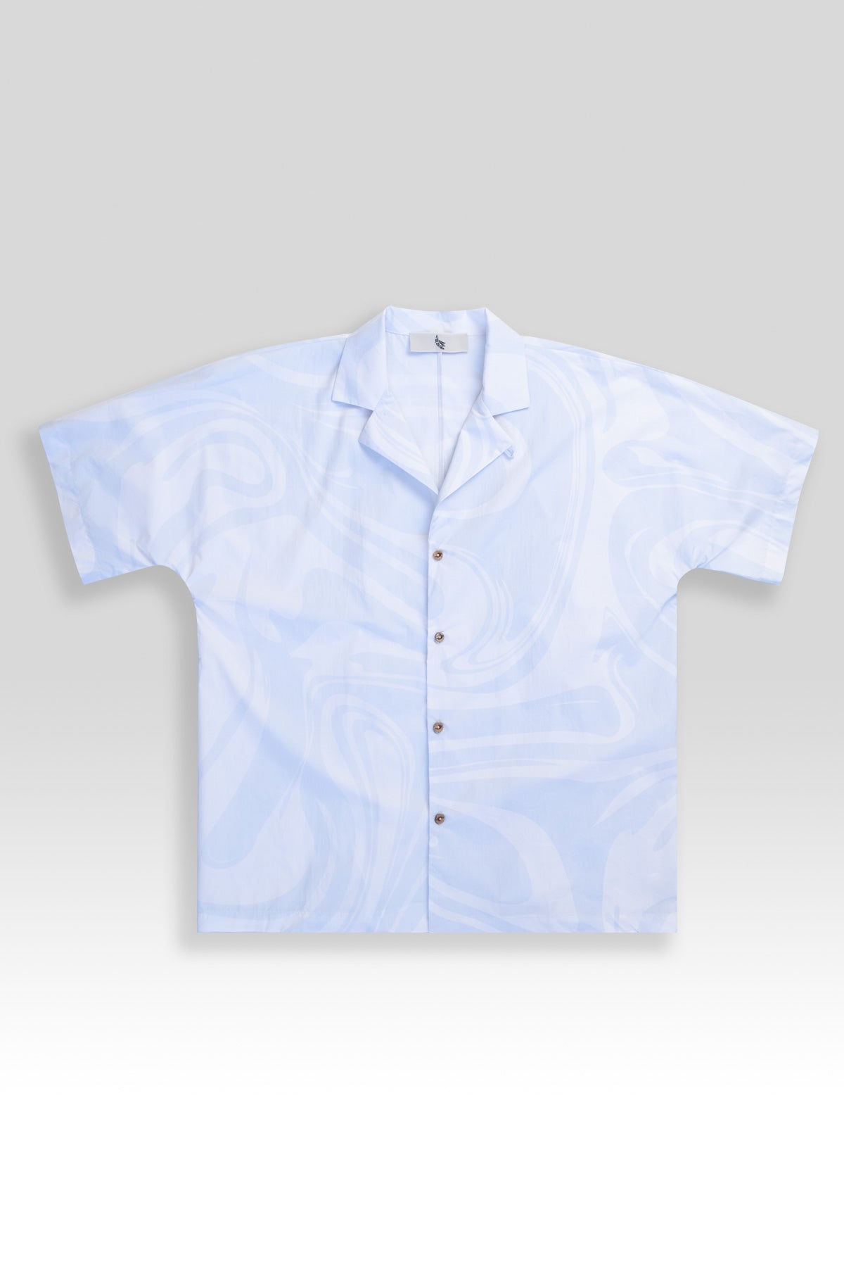 Camisa Convertible Collar Boxy Marble Sky - Polonio