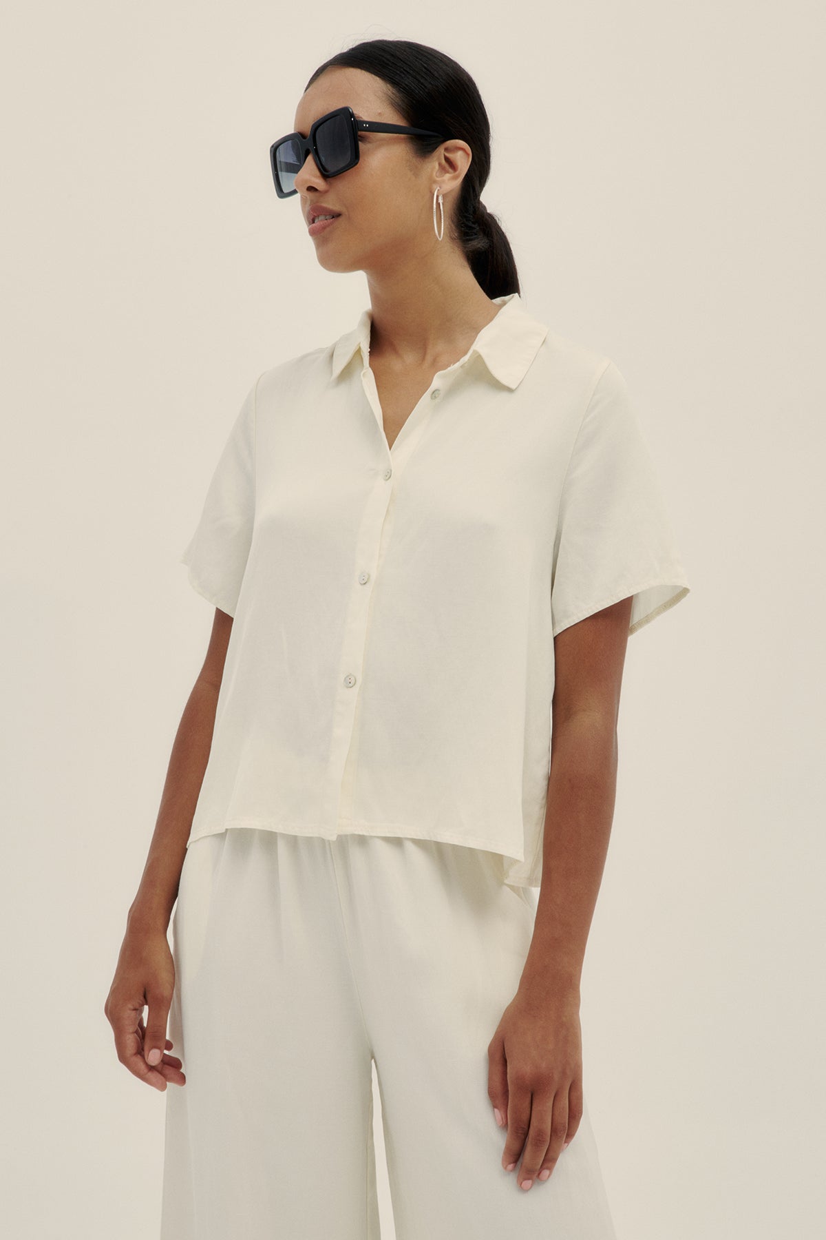 Women's Short Sleeve Shirt | Polonio 1 / Cream, image size:1200x1800