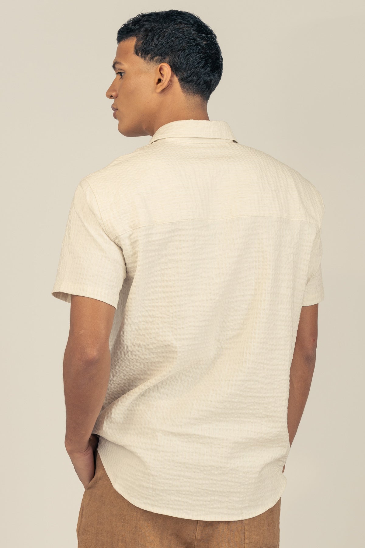 Camisa Manga Corta Fede Crema - Polonio