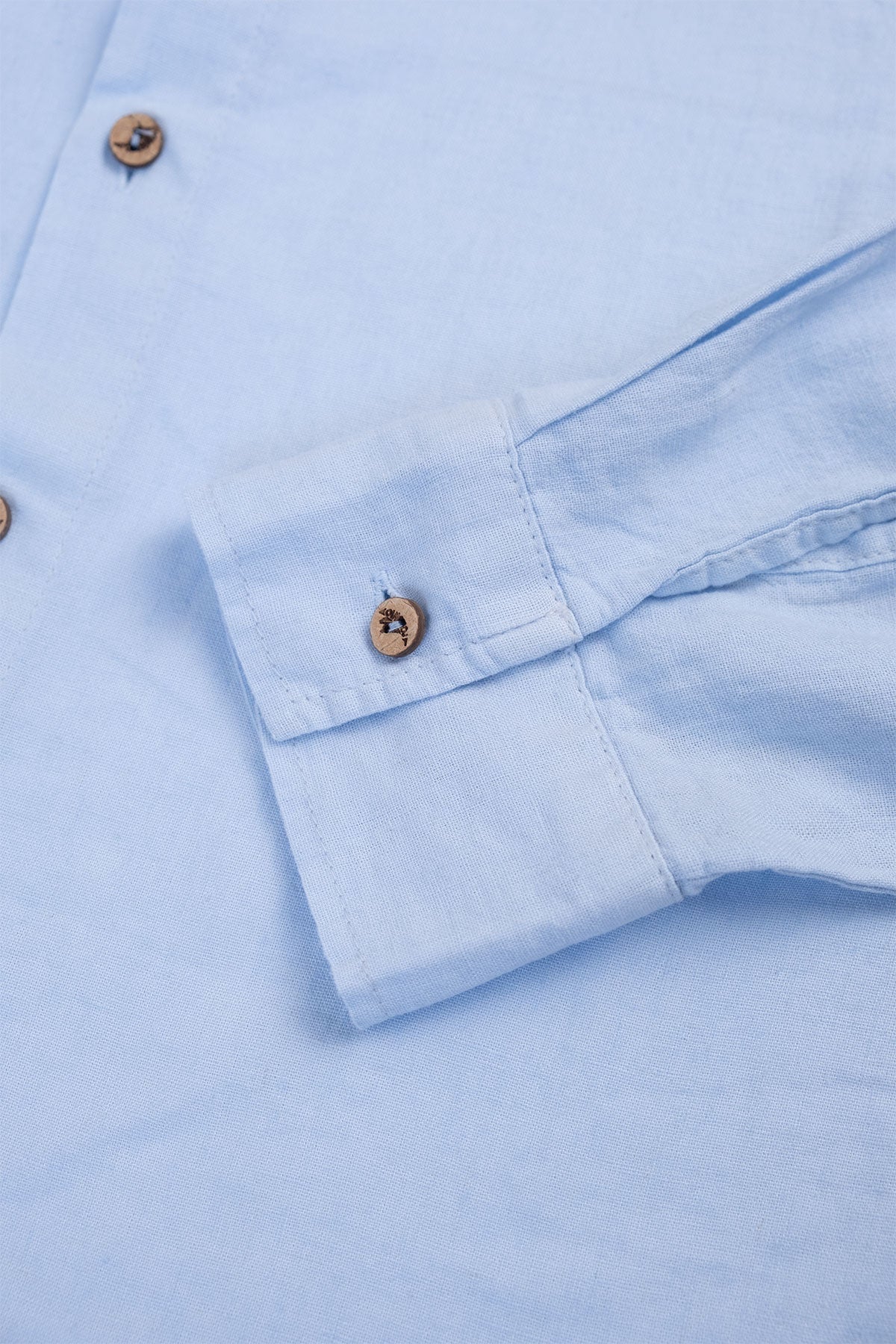 Camisa Manga Larga de Lino Cielo - Polonio