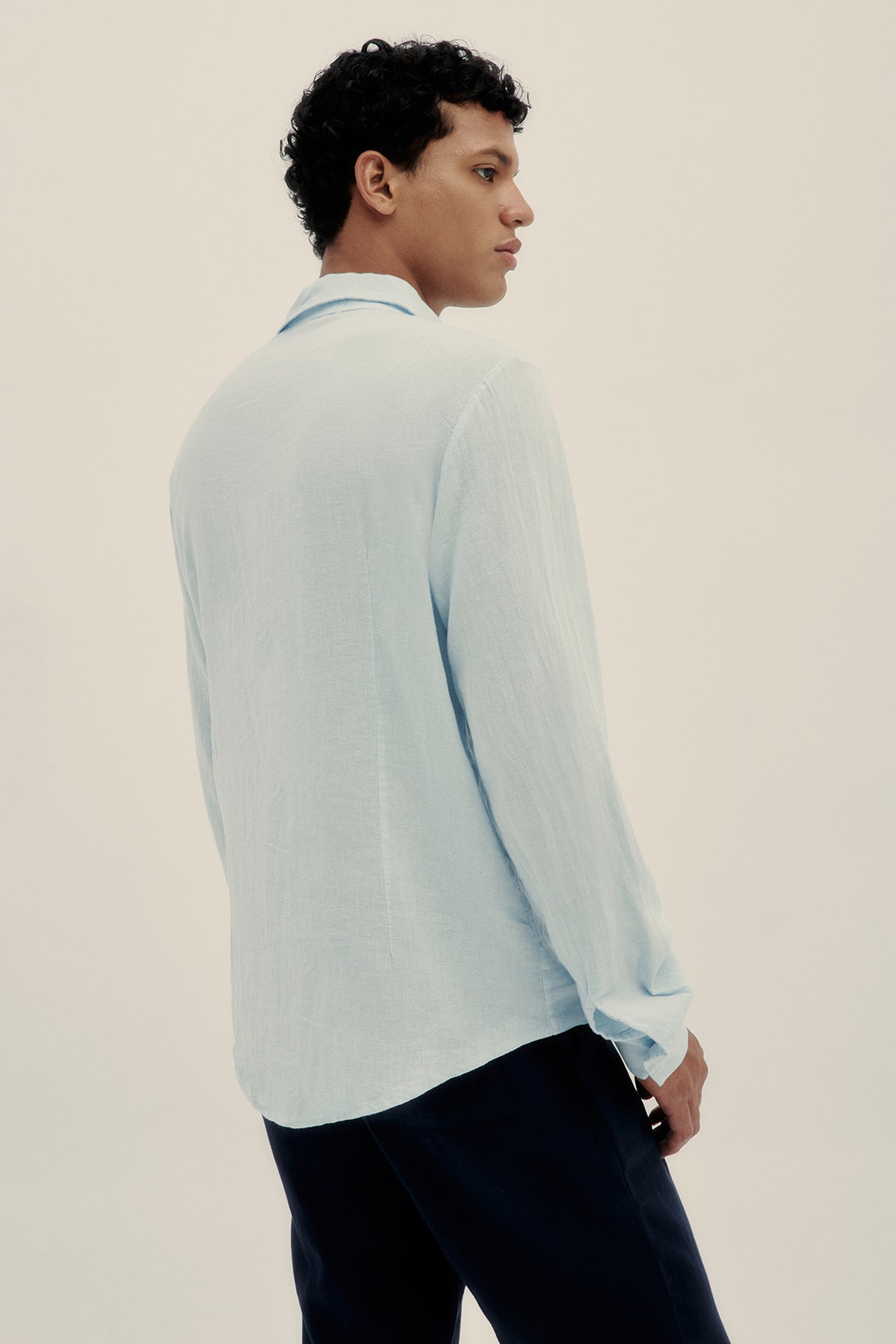 Camisa Manga Larga de Lino Cielo - Polonio
