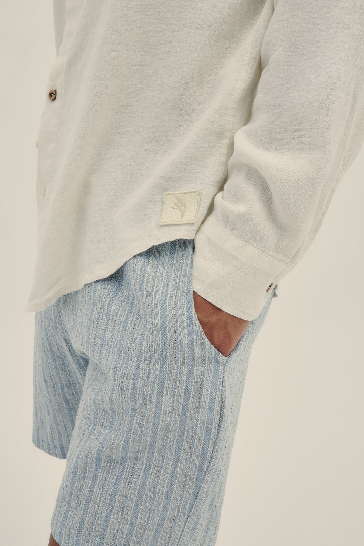 Camisa Manga Larga De Lino Crema - Polonio