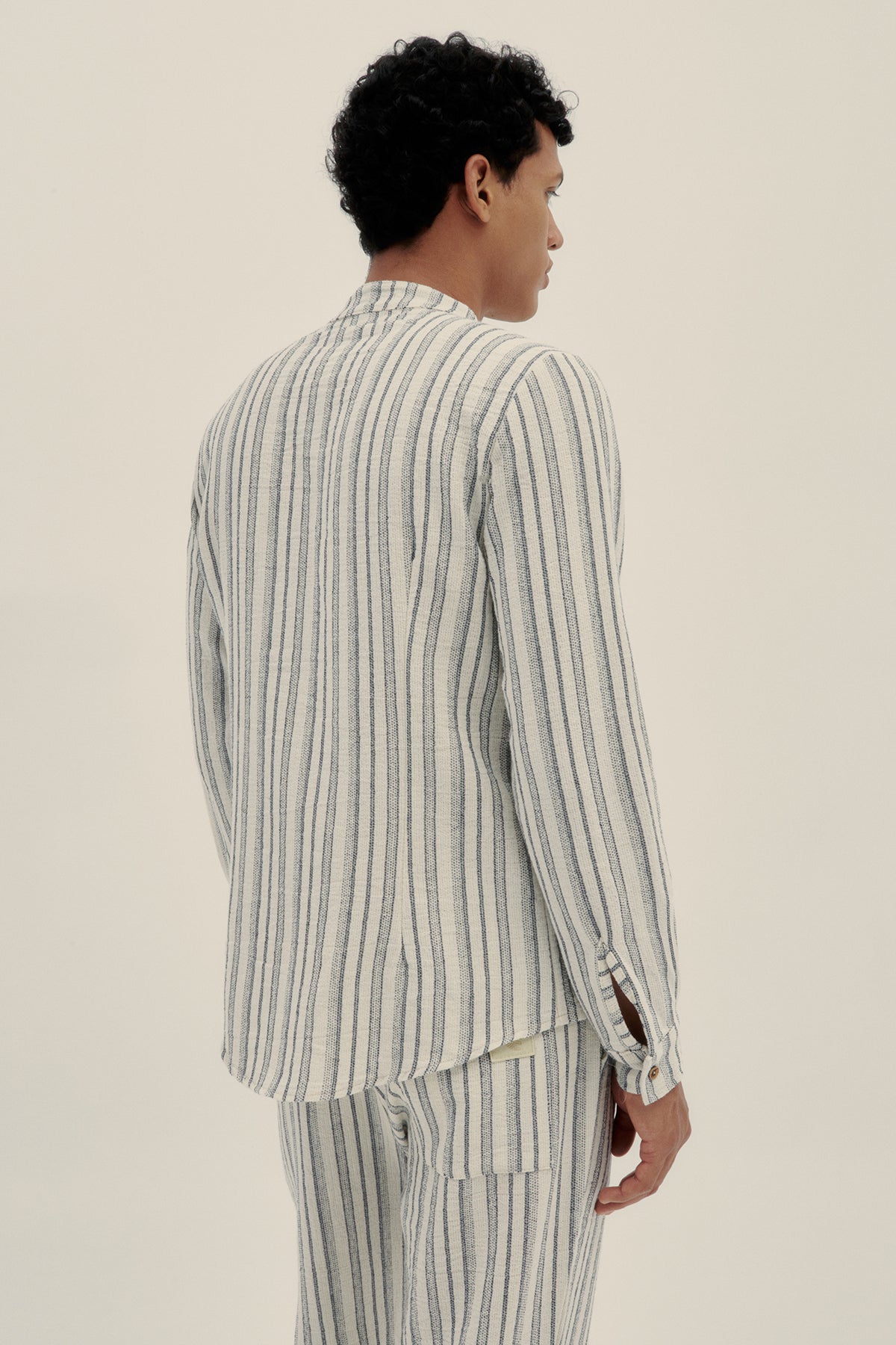 Camisa Manga Larga Rayas Azul - Polonio