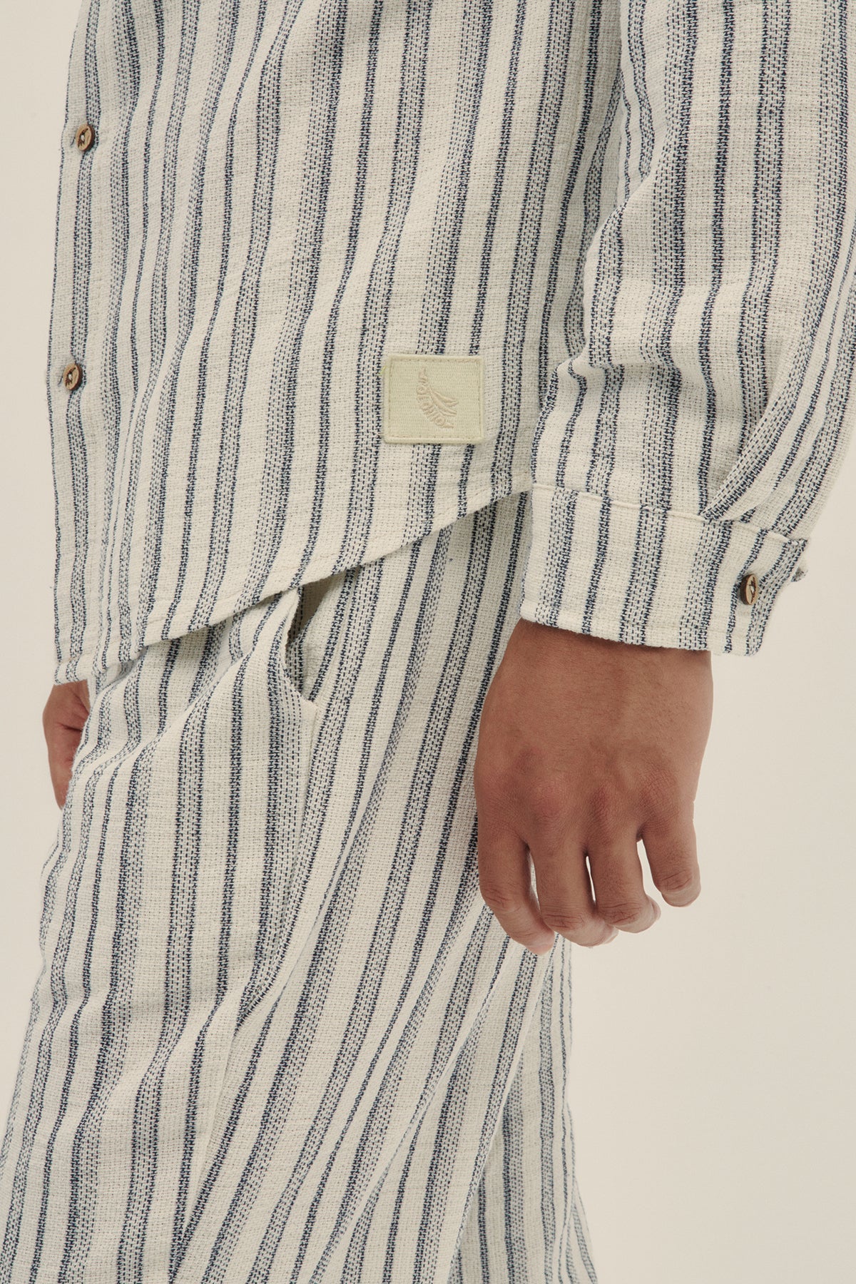 Camisa Manga Larga Rayas Azul - Polonio