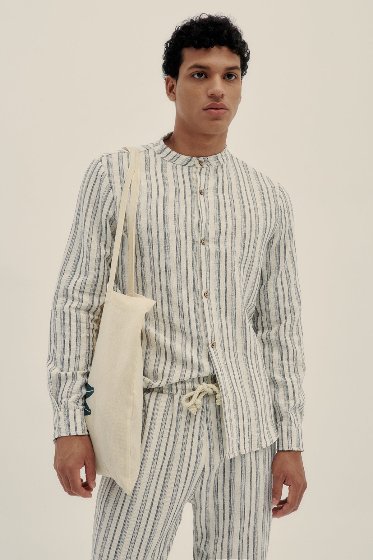 Camisa Manga Larga Rayas Azul - Polonio