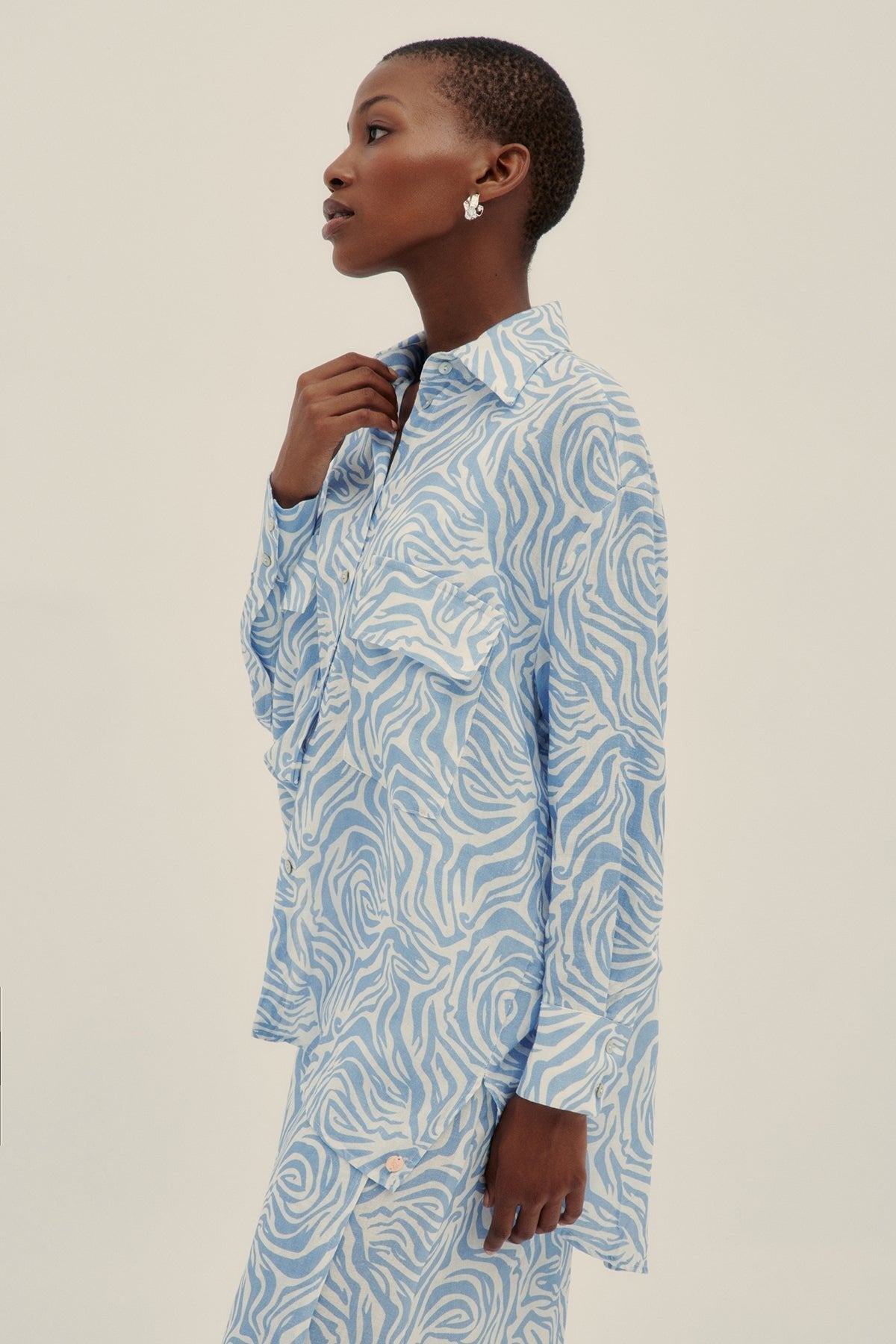 Camisa Mica Zebra Cielo - Polonio