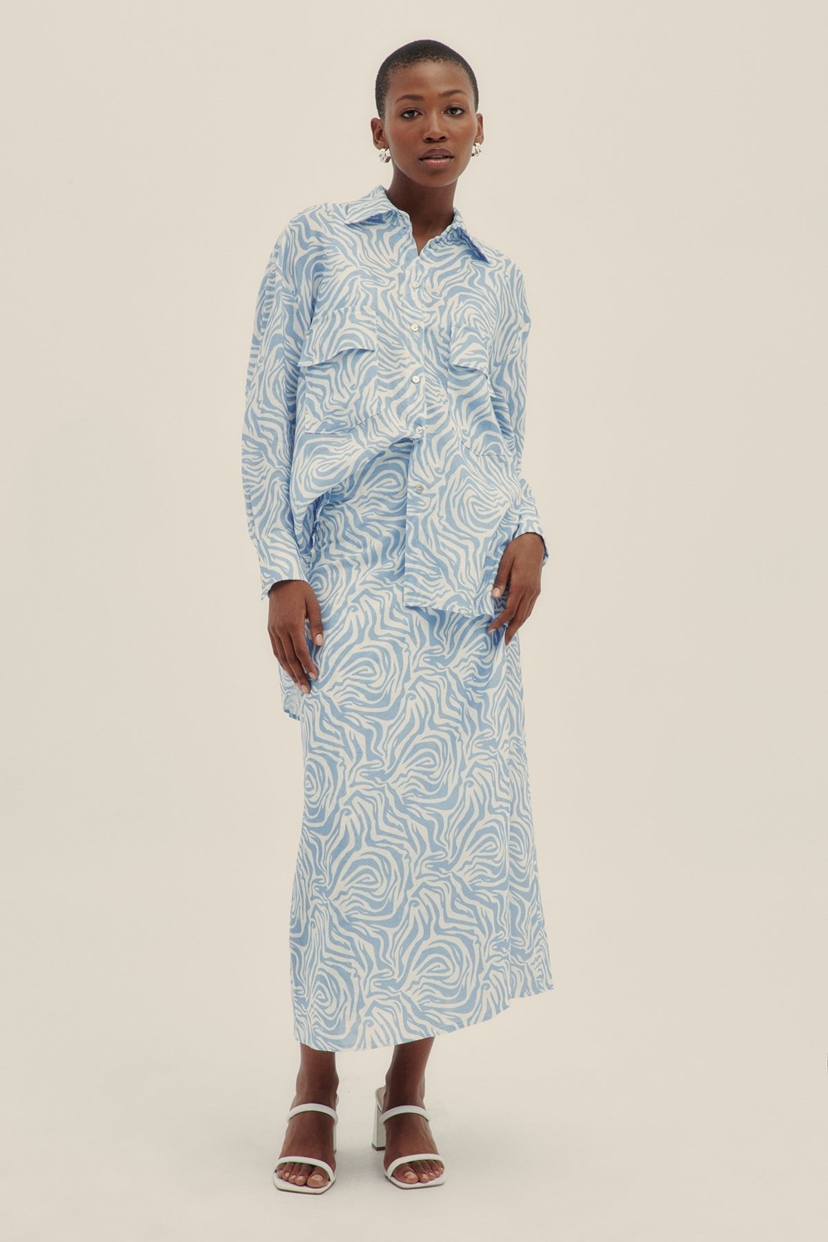 Camisa Mica Zebra Cielo - Polonio