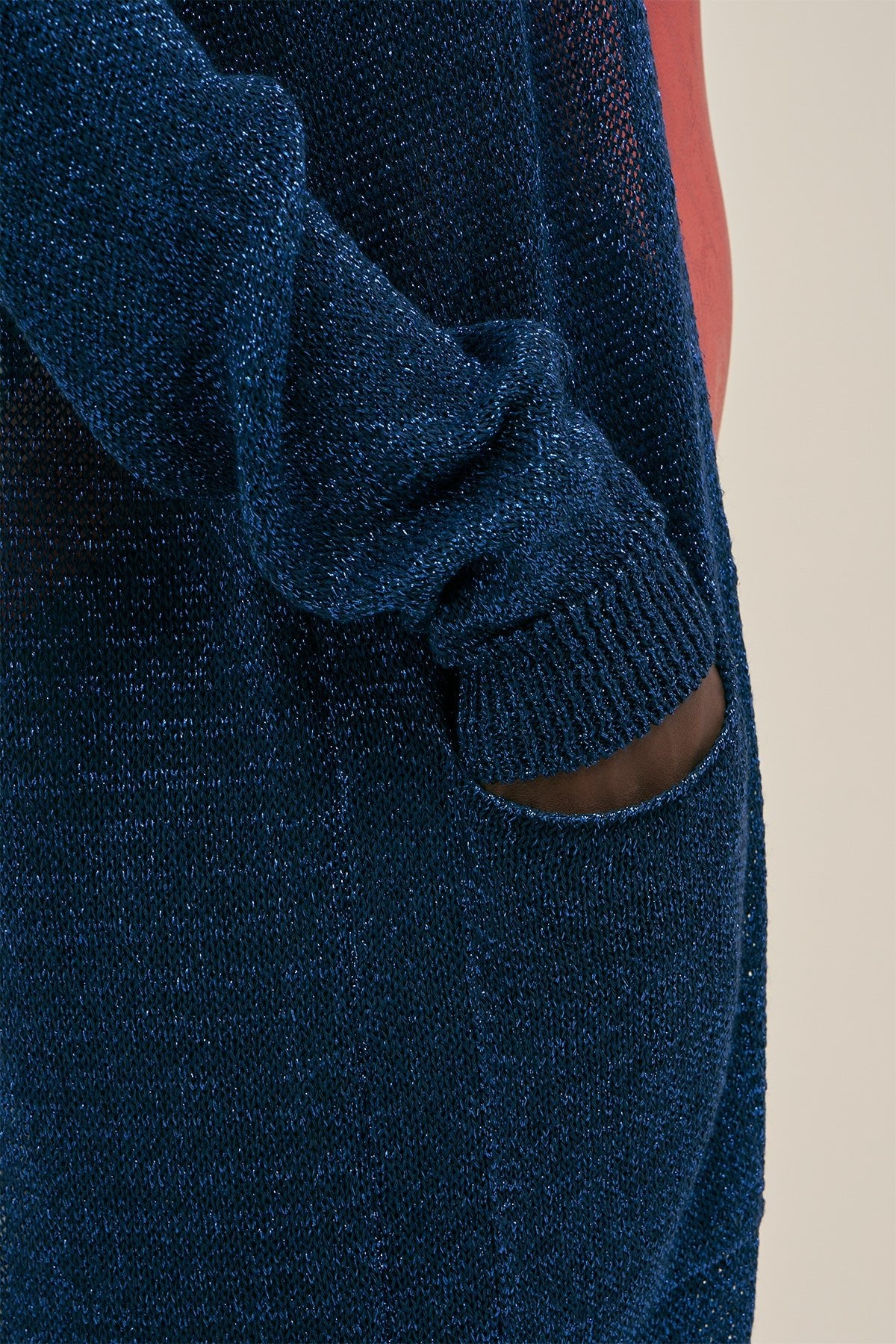 Cardigan Lu Lurex Azul - Polonio